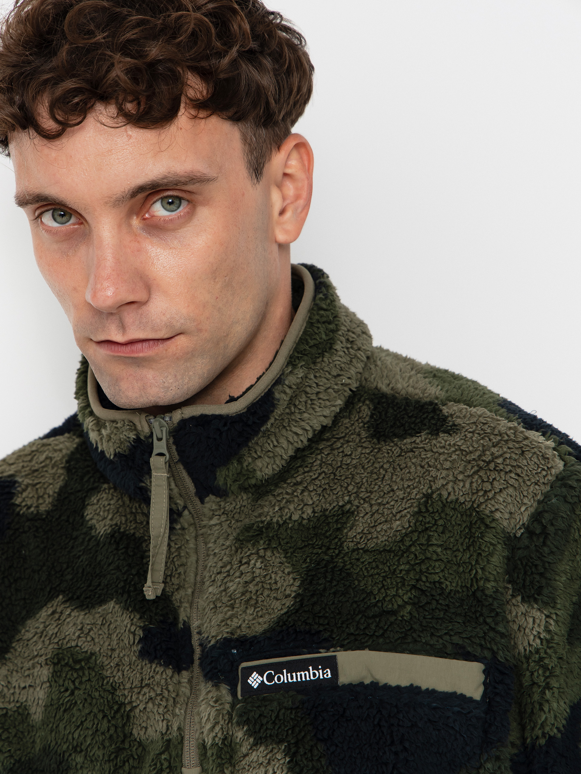 Férfi Columbia Rugged Ridge High Pile Half Zip Polár pulóver (stone green mod camo)