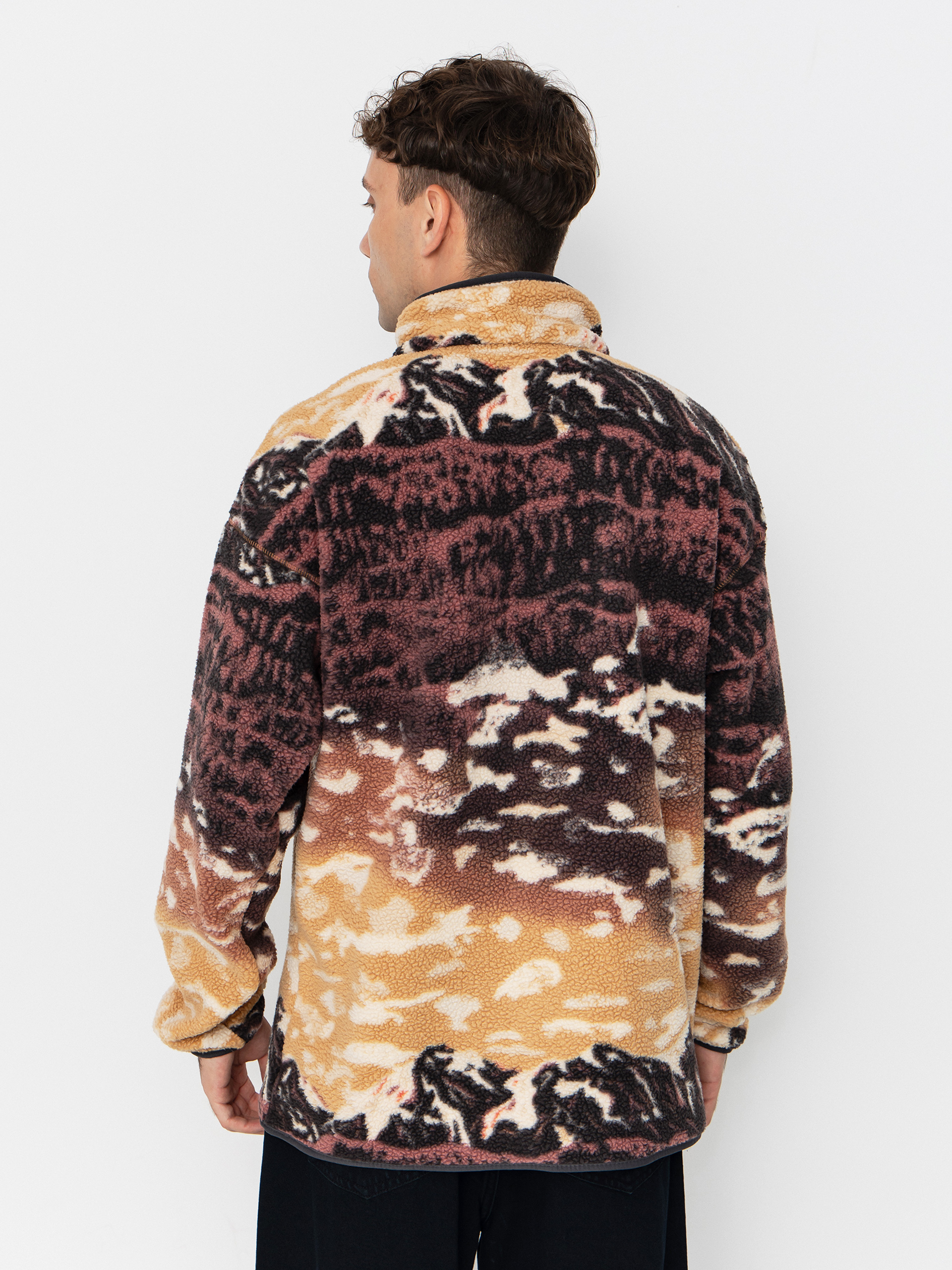 Férfi Columbia Helvetia II Printed Half Snap Polár pulóver (camel brown sisters)