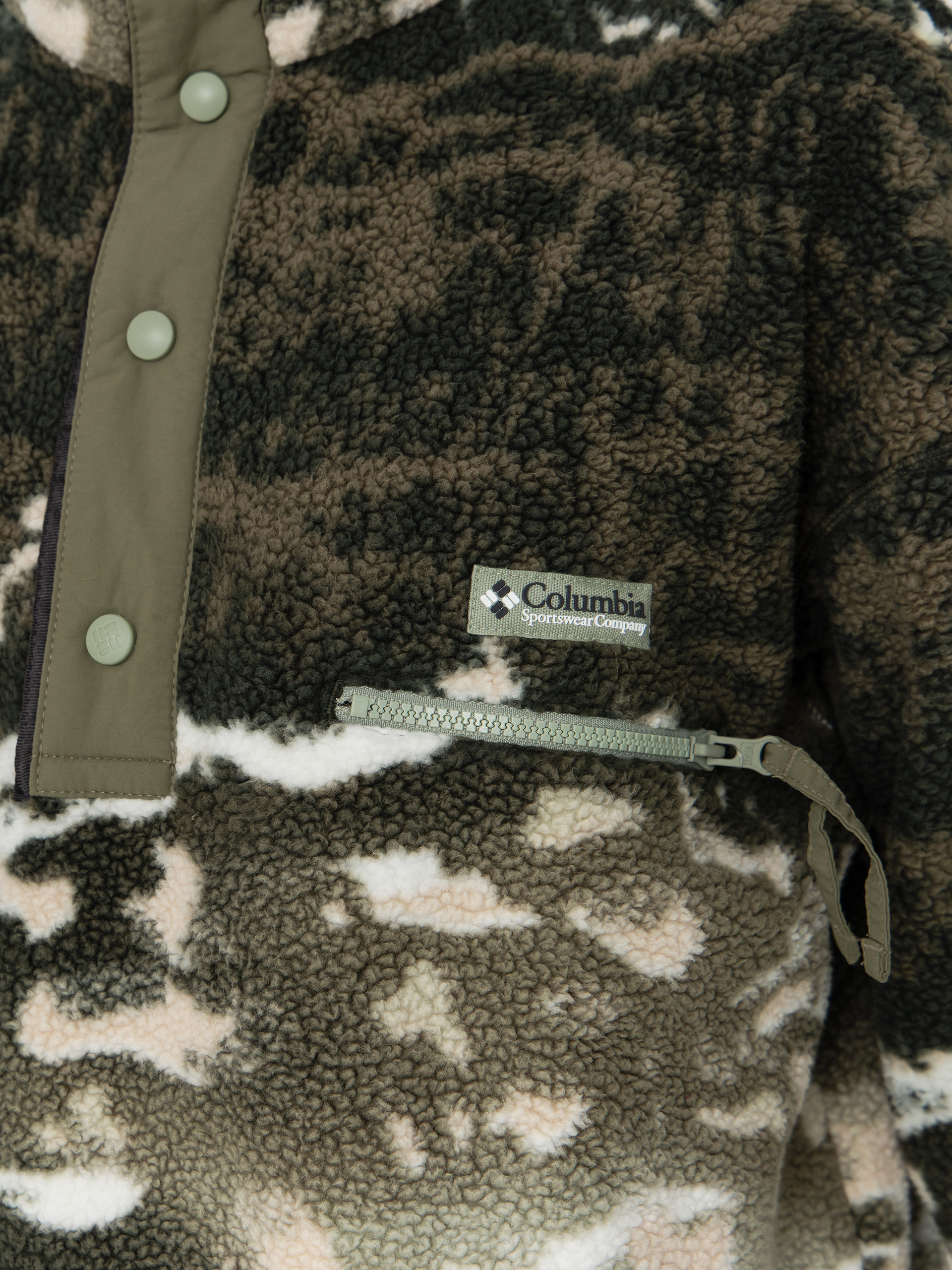 Férfi Columbia Helvetia II Printed Half Snap Polár pulóver (safari sisters)