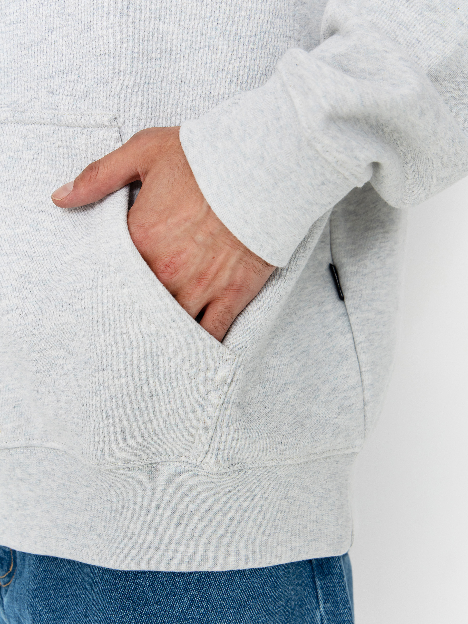 Kapucnis pulóver Quiksilver Dna HD (light grey heather)