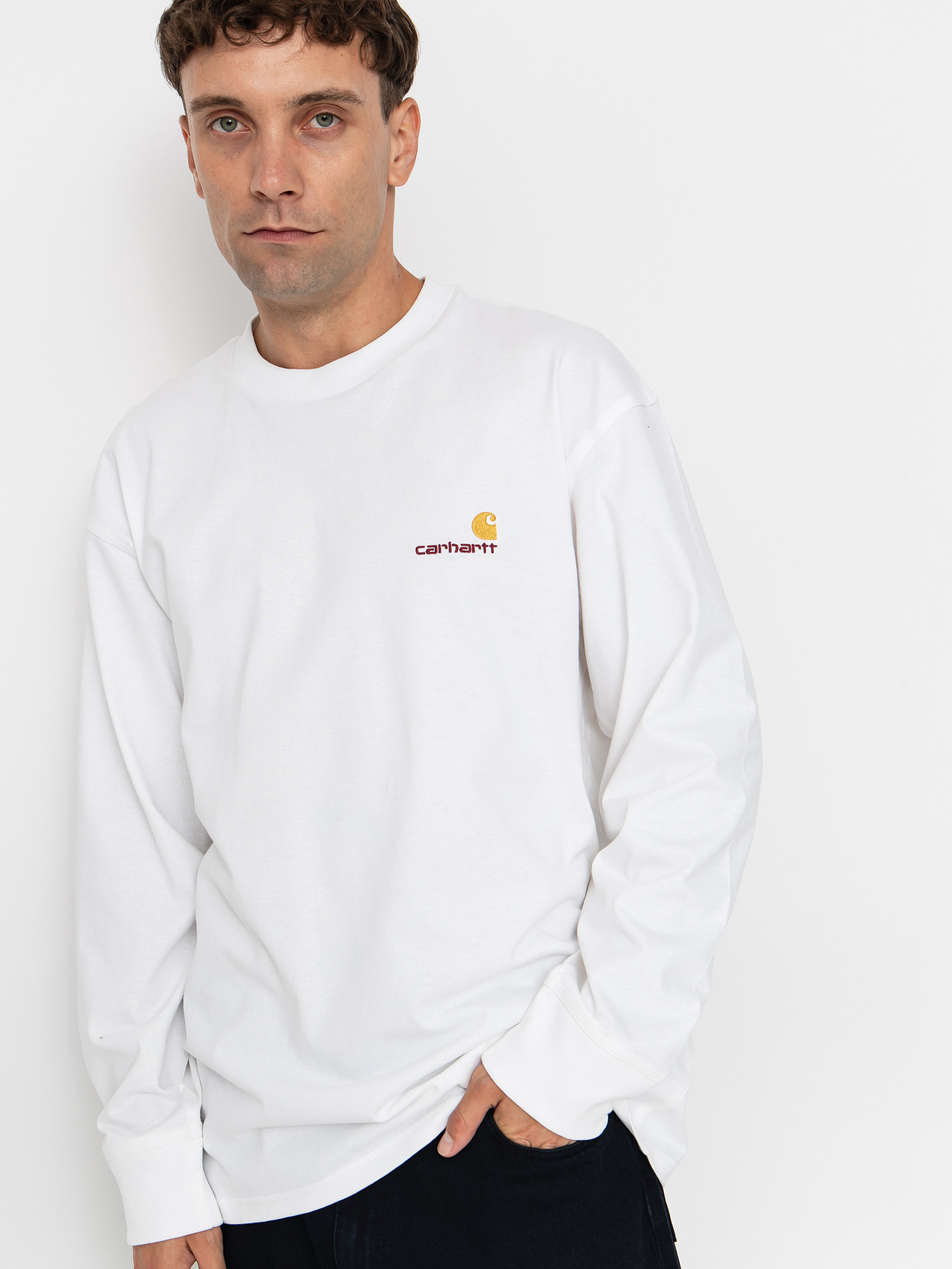 Hosszú ujjú felső Carhartt WIP American Script (white)