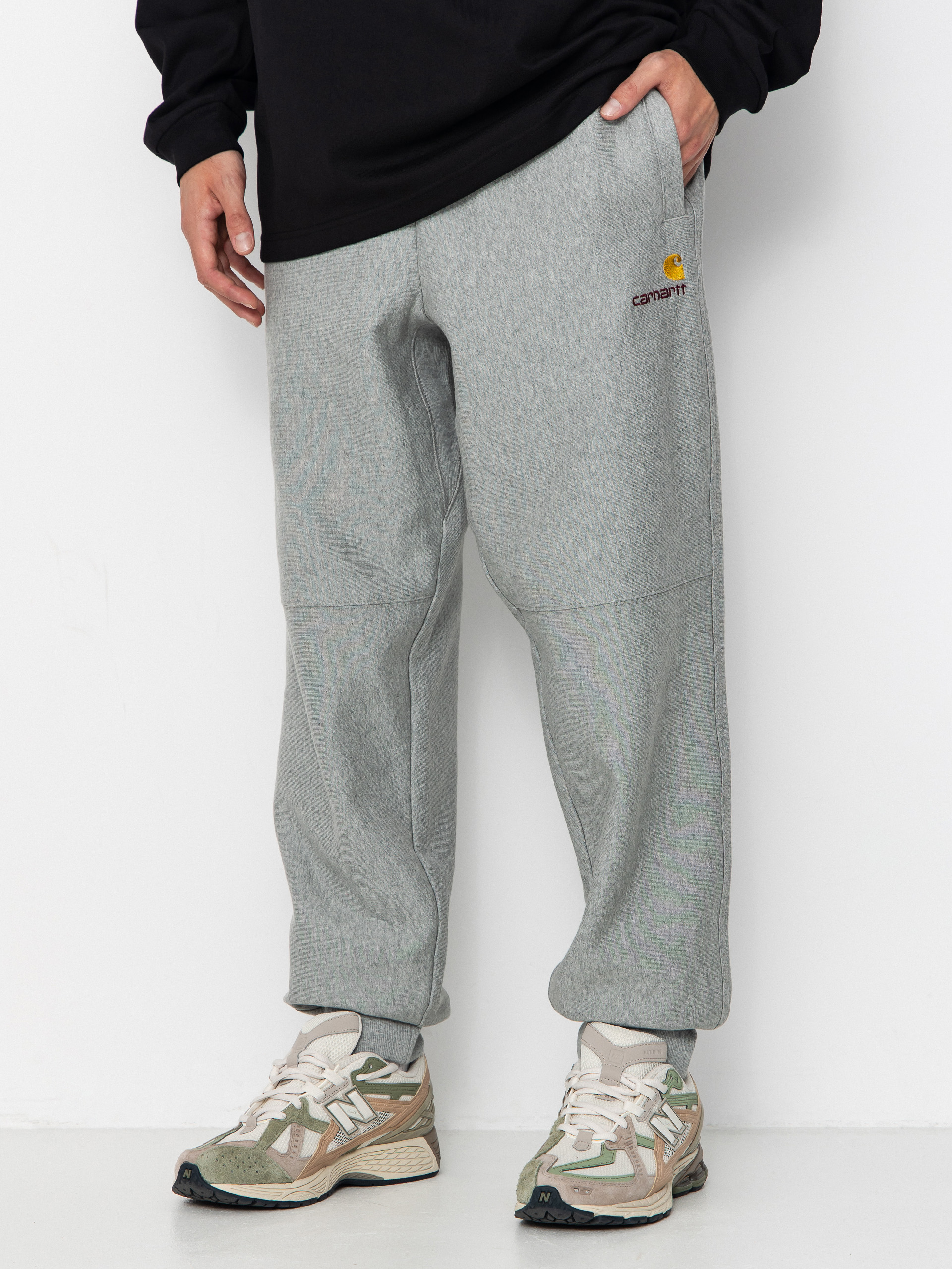 Kisnadrág Carhartt WIP American Script Jogging (grey heather)