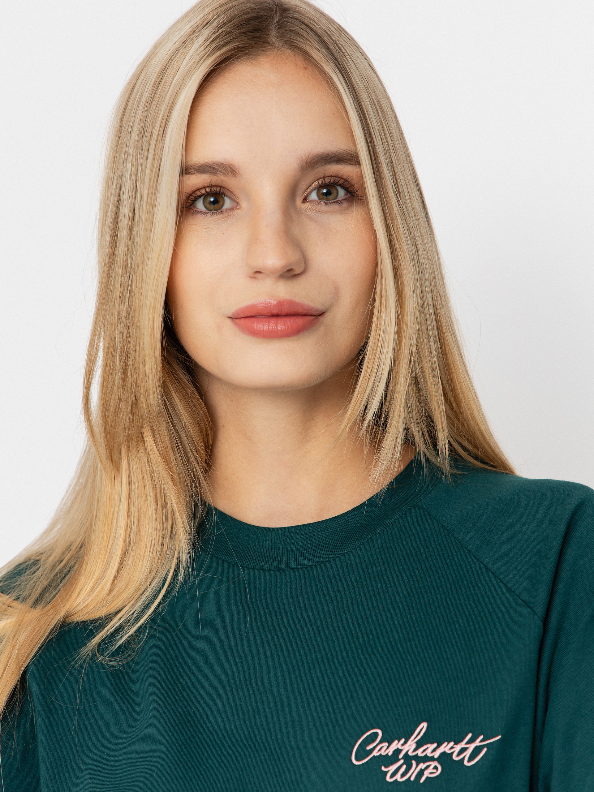 Póló Carhartt WIP Signature Wmn (dark fir/glassy pink)