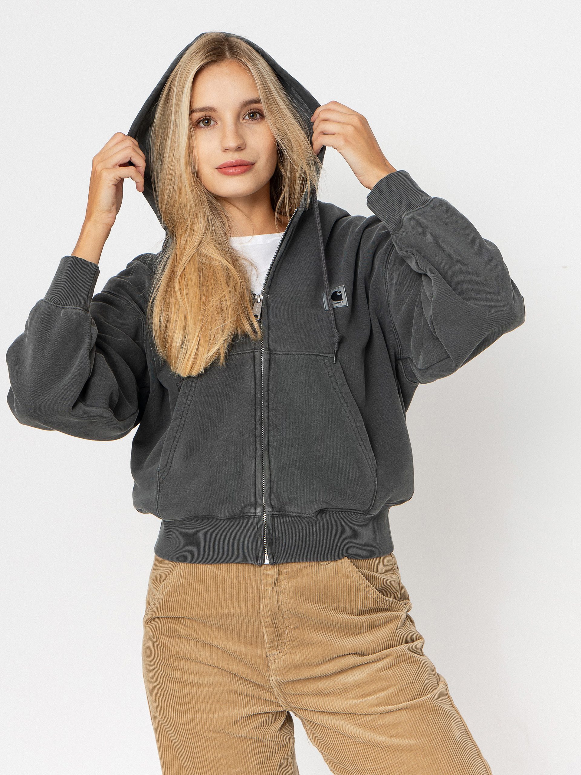 Carhartt WIP Nelson ZHD Wmn Kapucnis pulóver (black/garment dyed)