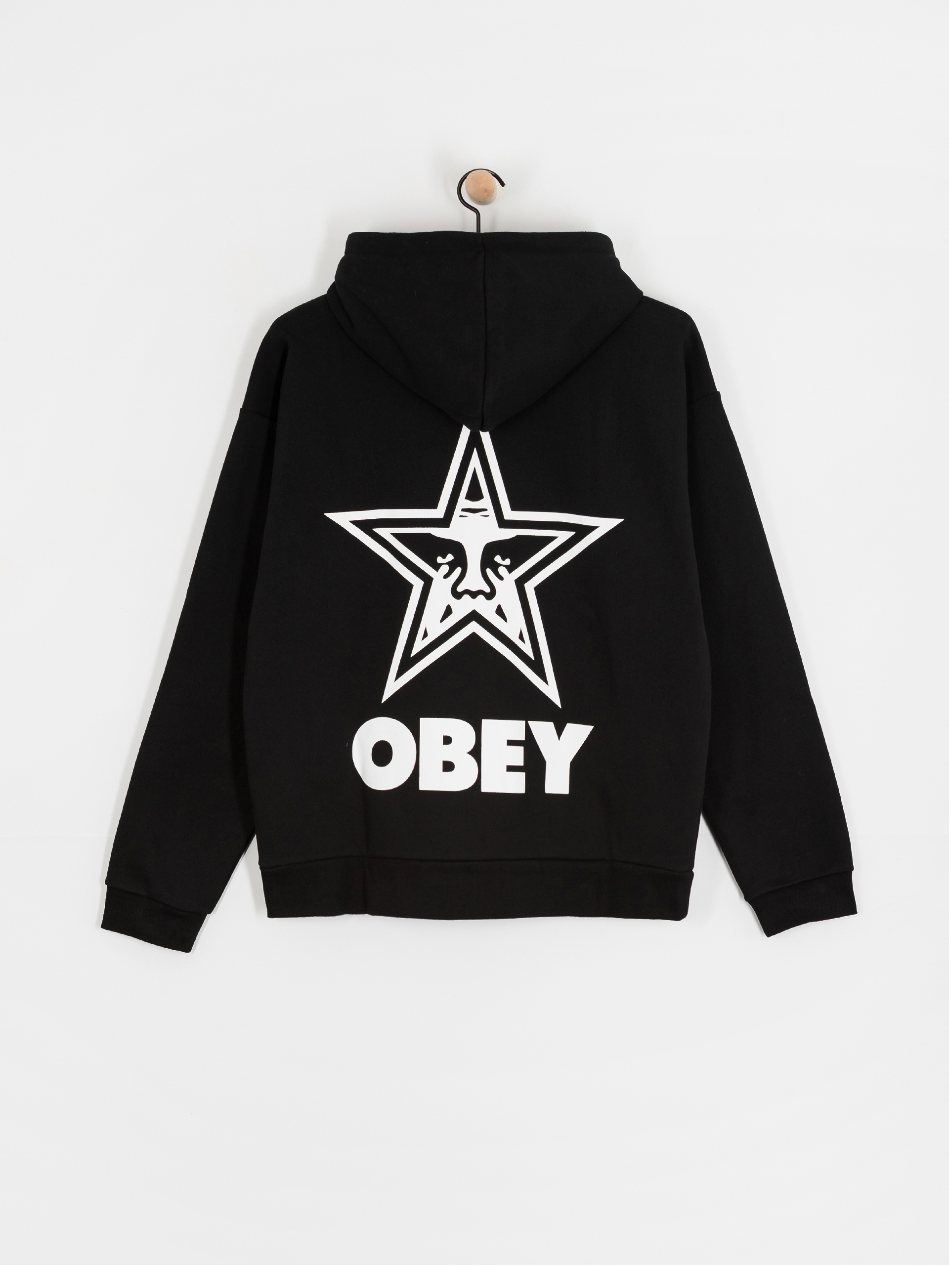 Kapucnis pulóver OBEY Bold Star Extra Heavy HD (black)