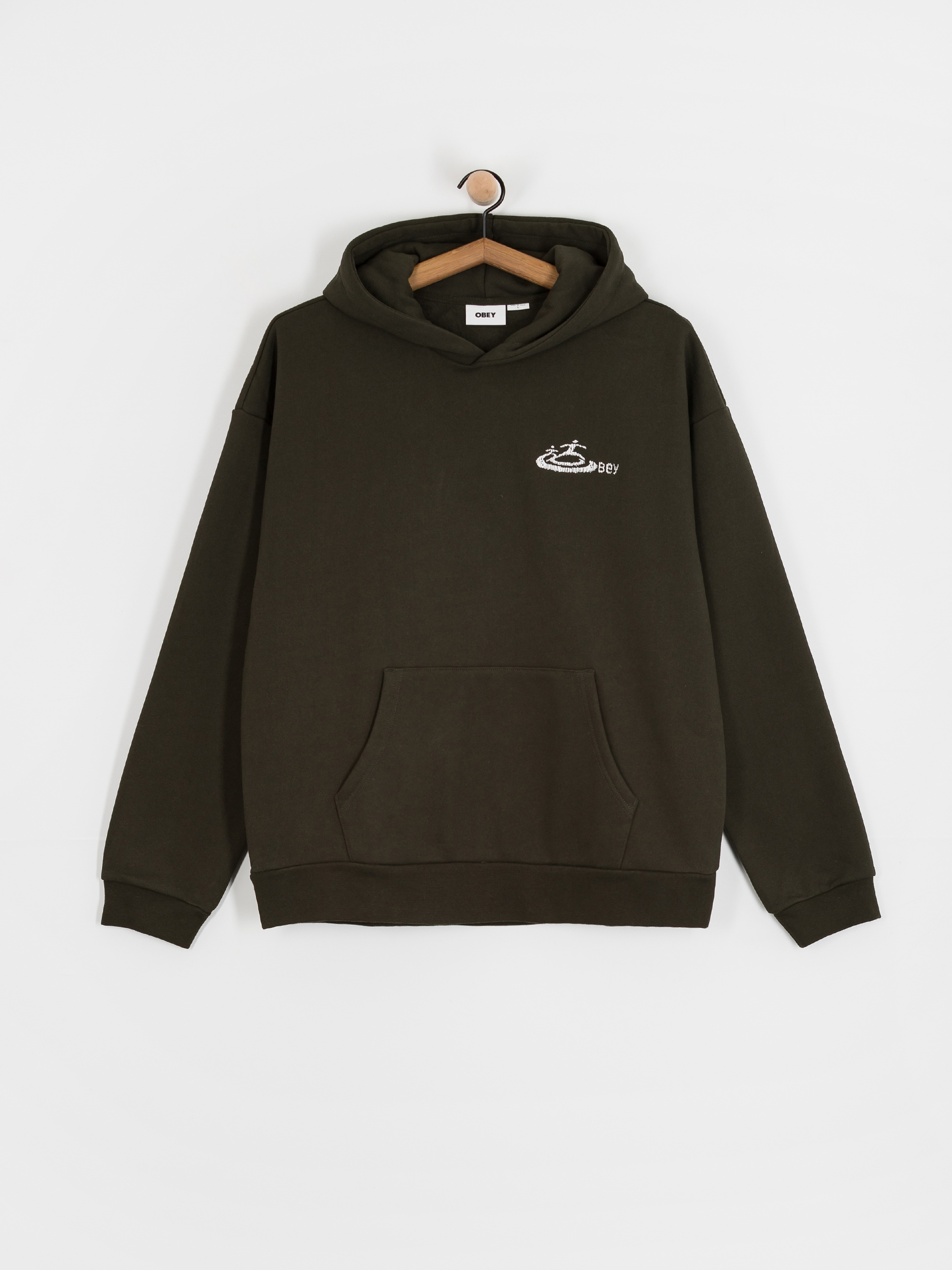 Kapucnis pulóver OBEY Corp Extra Heavy HD (rosin)