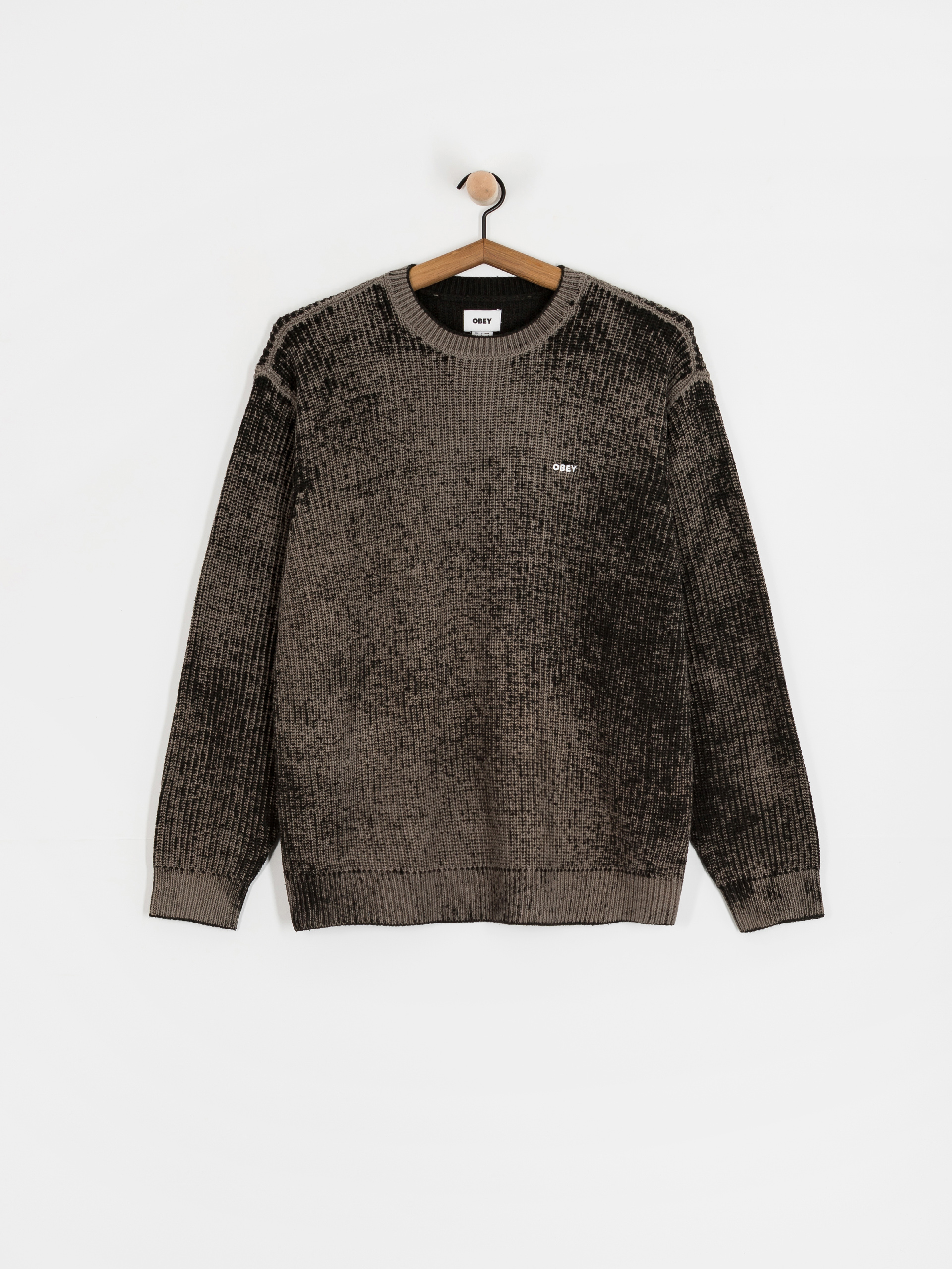 Pulóver OBEY Obey Spray Effect Sweater (black multi)