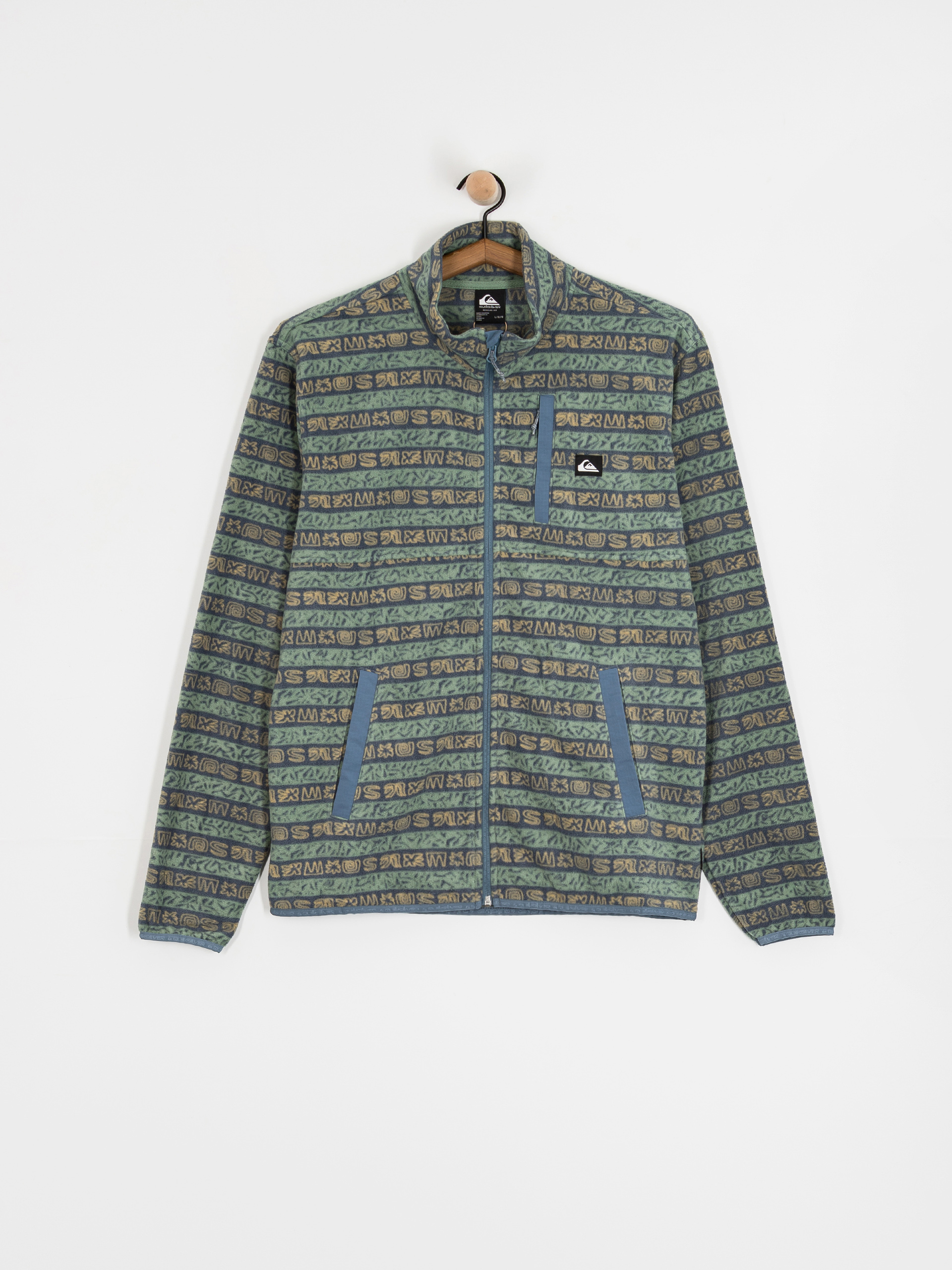 Férfi Polár pulóver Quiksilver No Destination FZ (granite terra stripe)