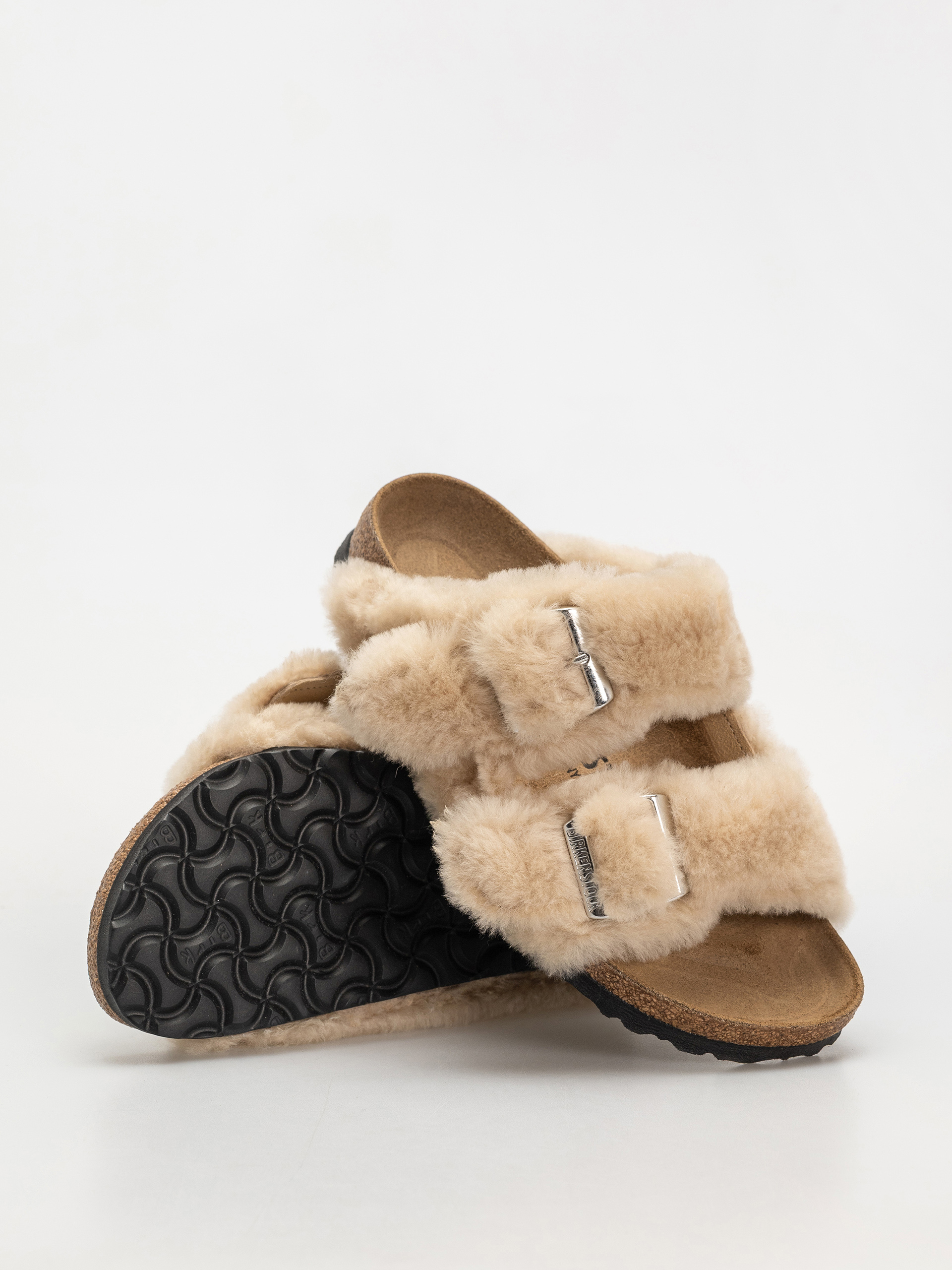 Birkenstock Arizona Shearling Cover Upper Narrow Flip-flop papucsok Wmn (sandcastle)