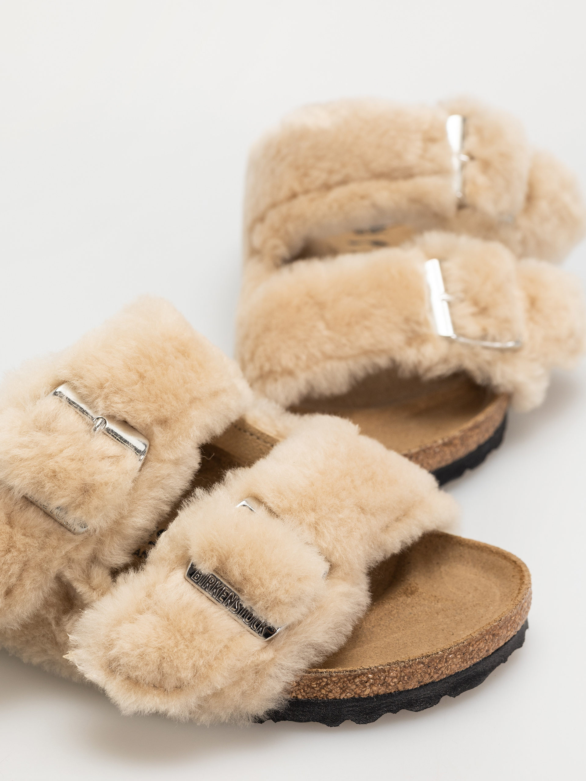 Birkenstock Arizona Shearling Cover Upper Narrow Flip-flop papucsok Wmn (sandcastle)