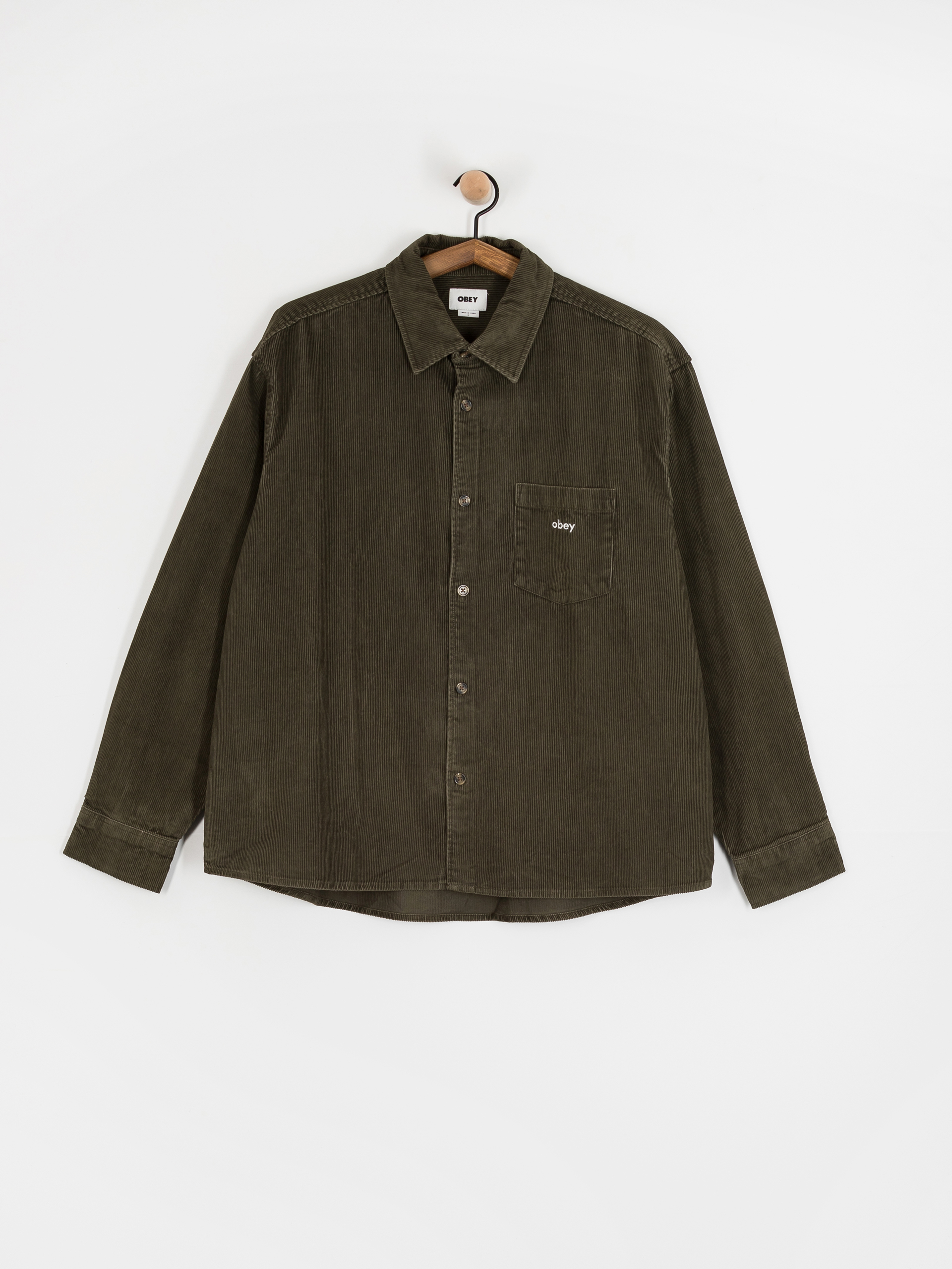 OBEY Buckley Corduroy Woven Ing (black olive faded wash)
