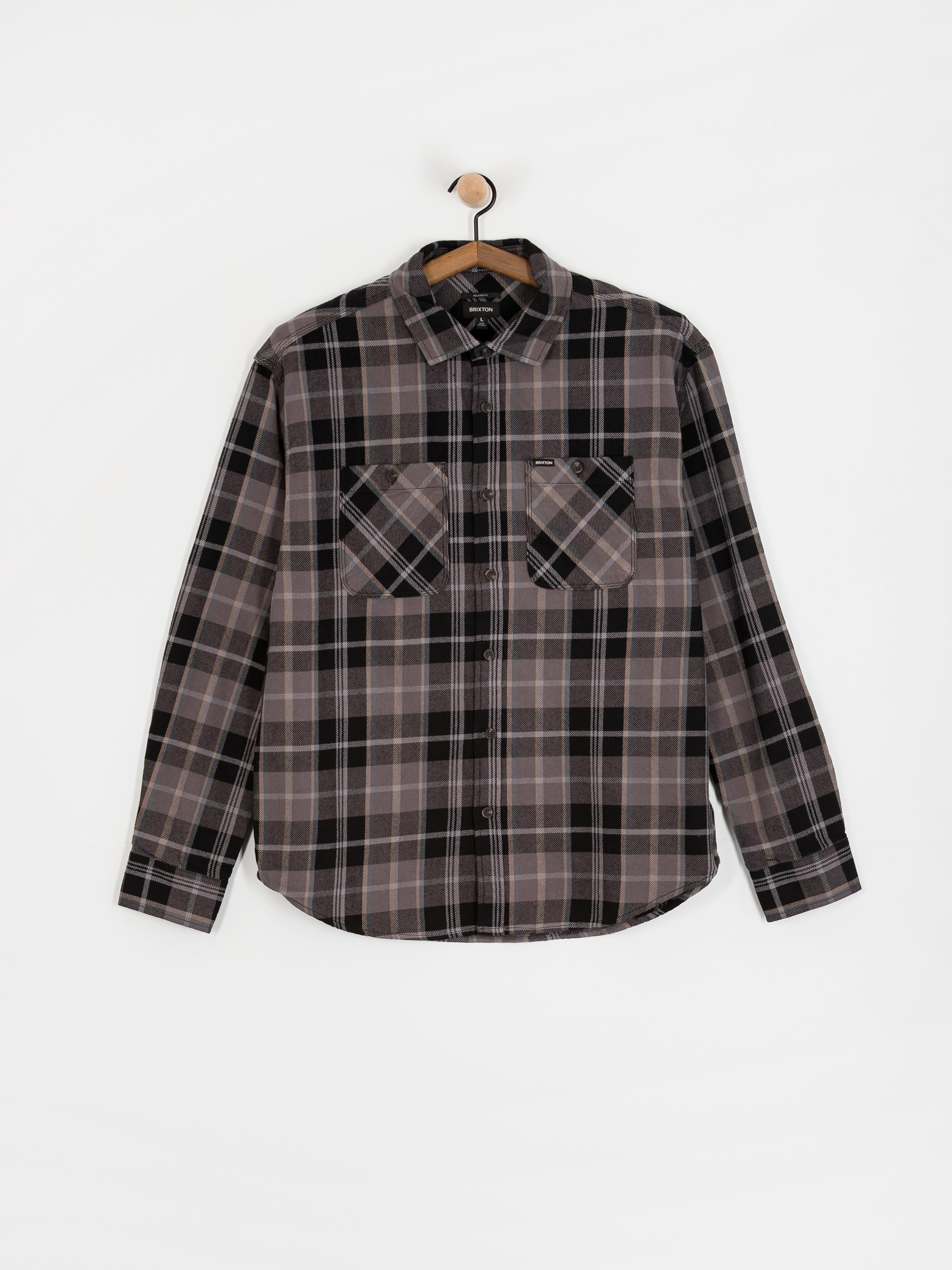 Brixton Vintage Wash Flannel Ing (black/charcoal beige/slate)
