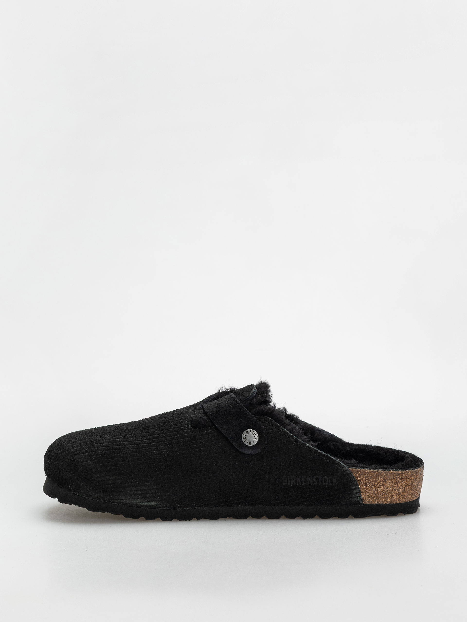 Flip-flop papucsok Birkenstock Boston VL Fell Suede Leather Fur Regular Wmn (corduroy black)