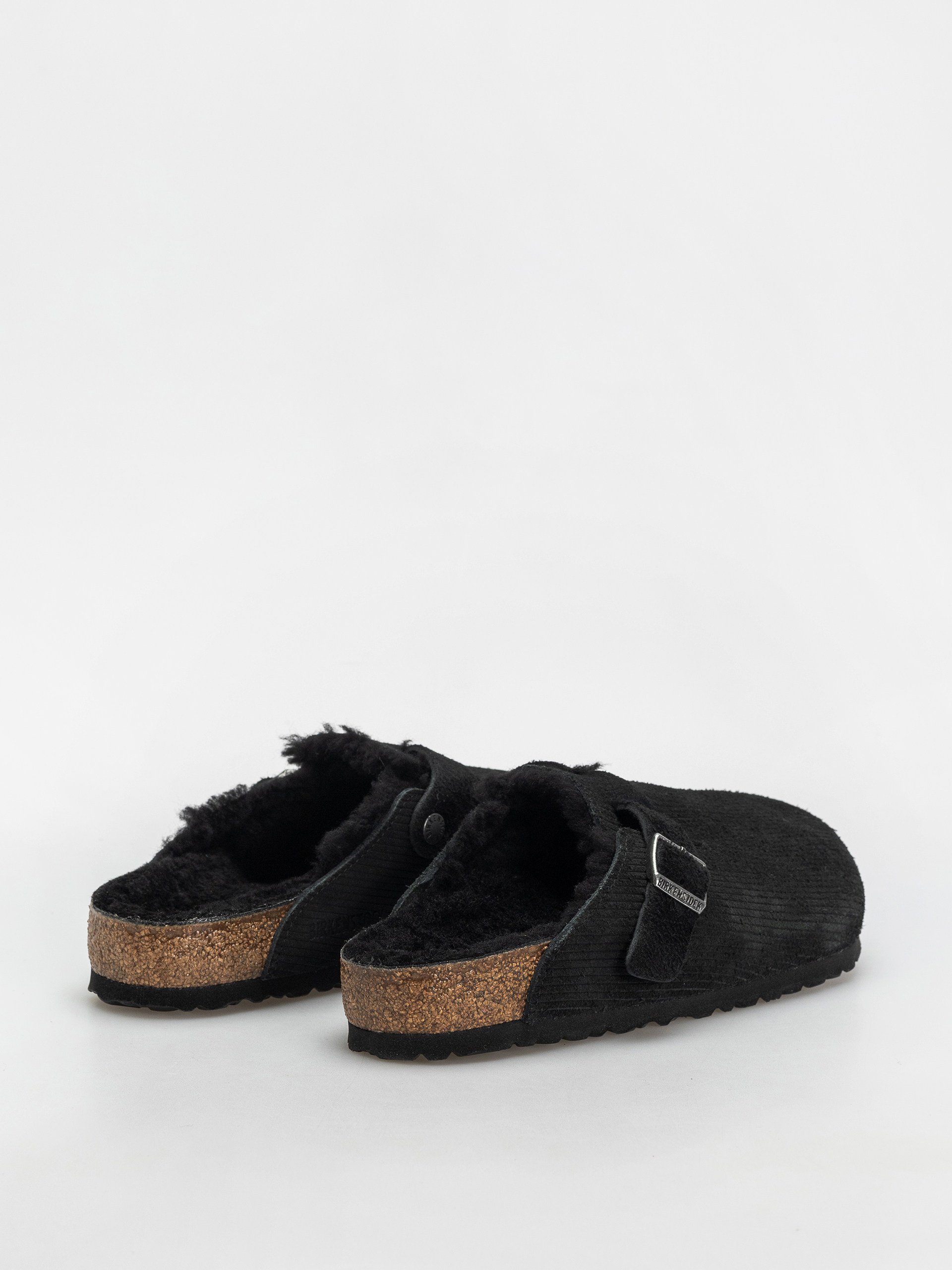 Flip-flop papucsok Birkenstock Boston VL Fell Suede Leather Fur Regular Wmn (corduroy black)