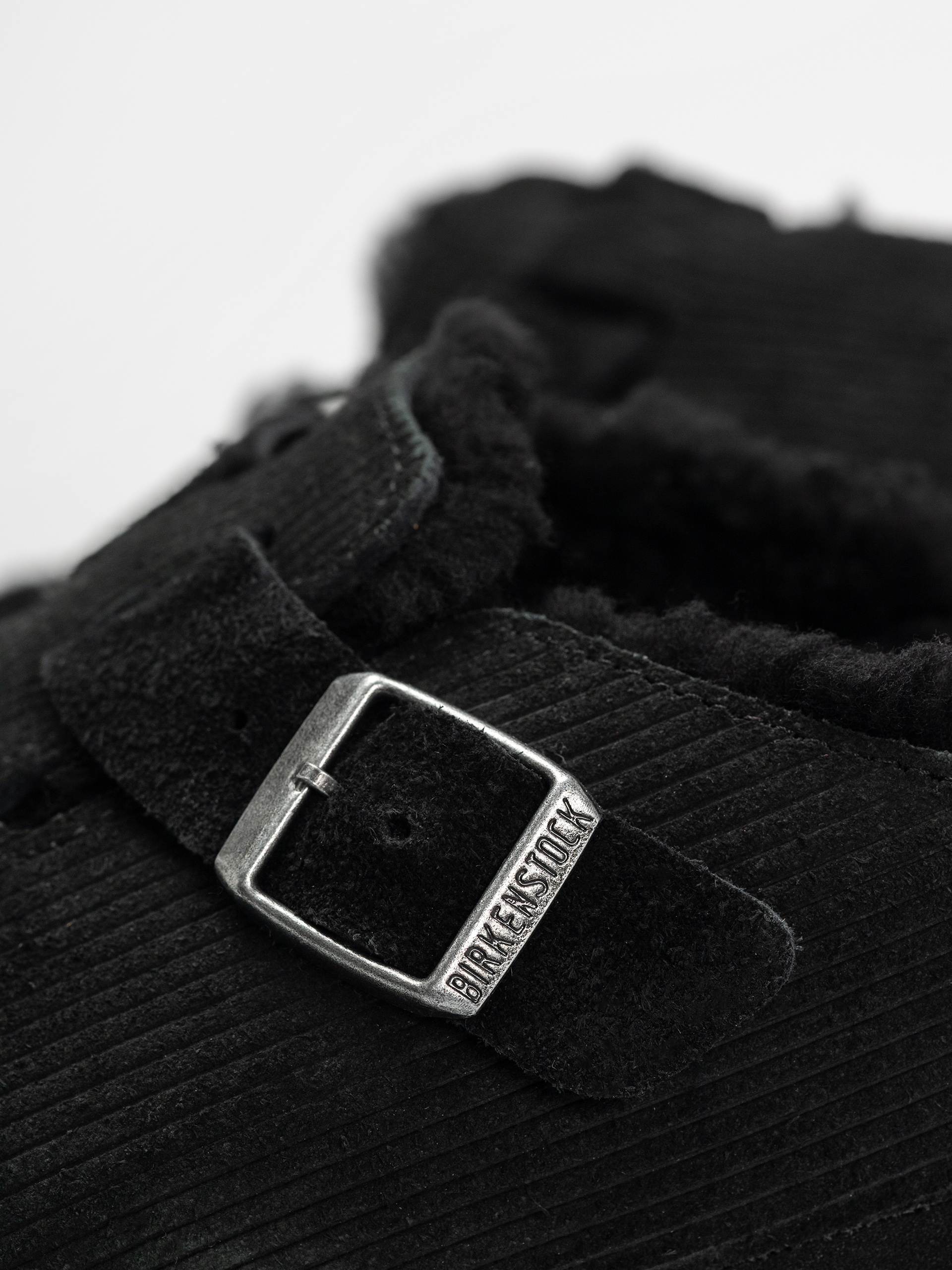 Flip-flop papucsok Birkenstock Boston VL Fell Suede Leather Fur Regular Wmn (corduroy black)