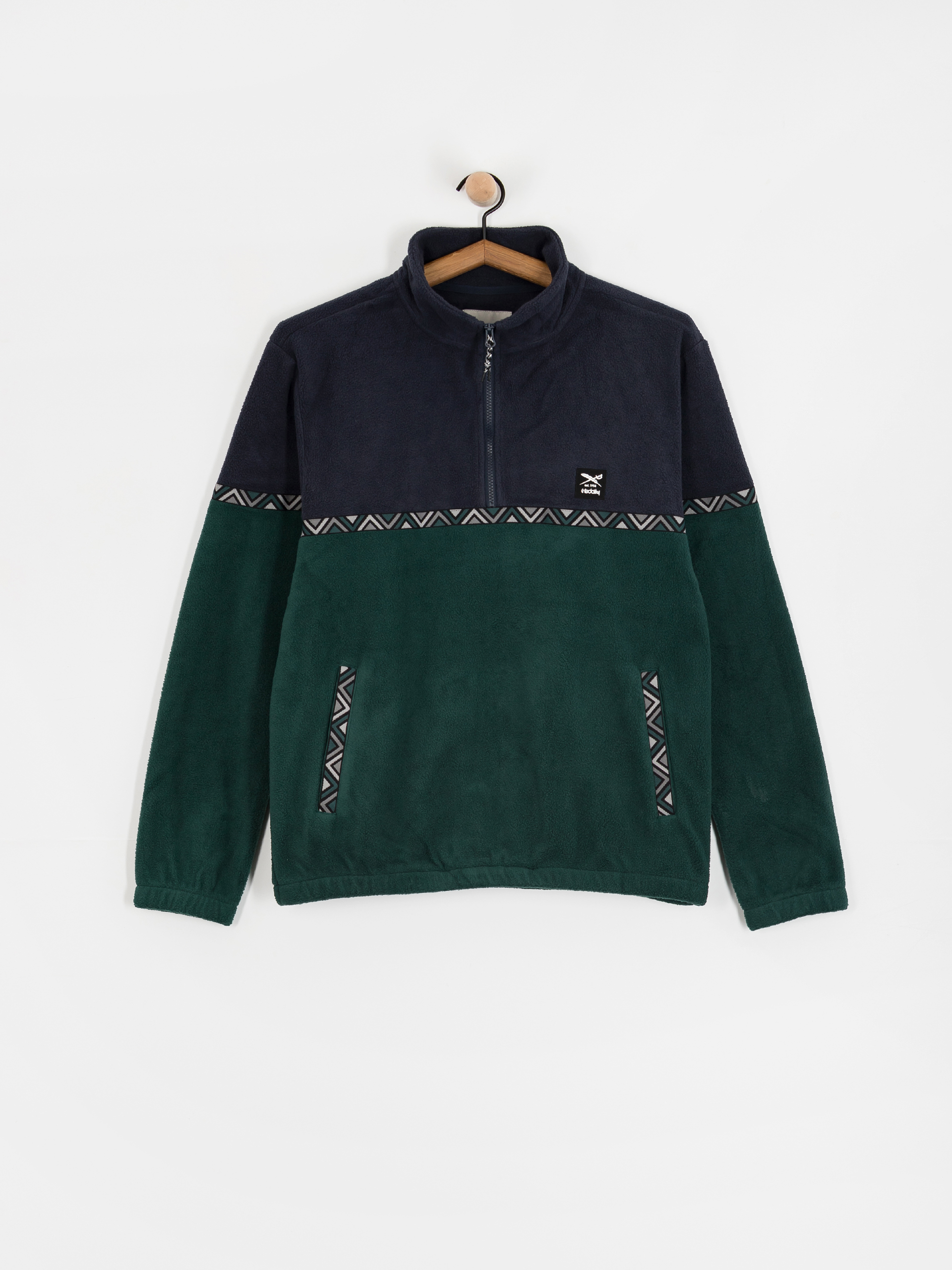 Férfi Iriedaily Monte Noe Polár pulóver (blue green)