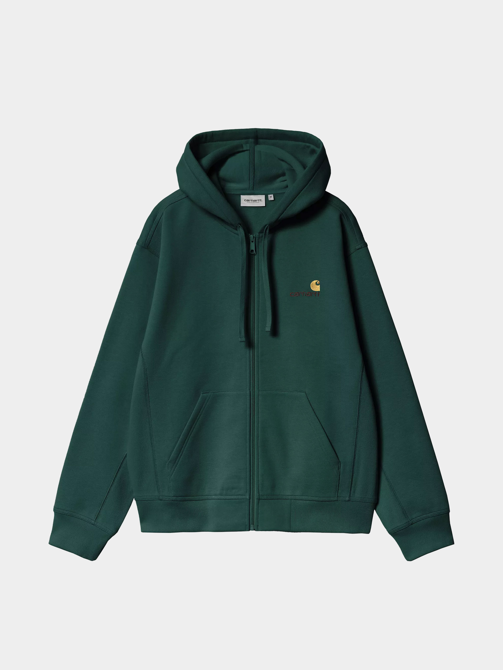 Kapucnis pulóver Carhartt WIP American Script ZHD (dark fir)