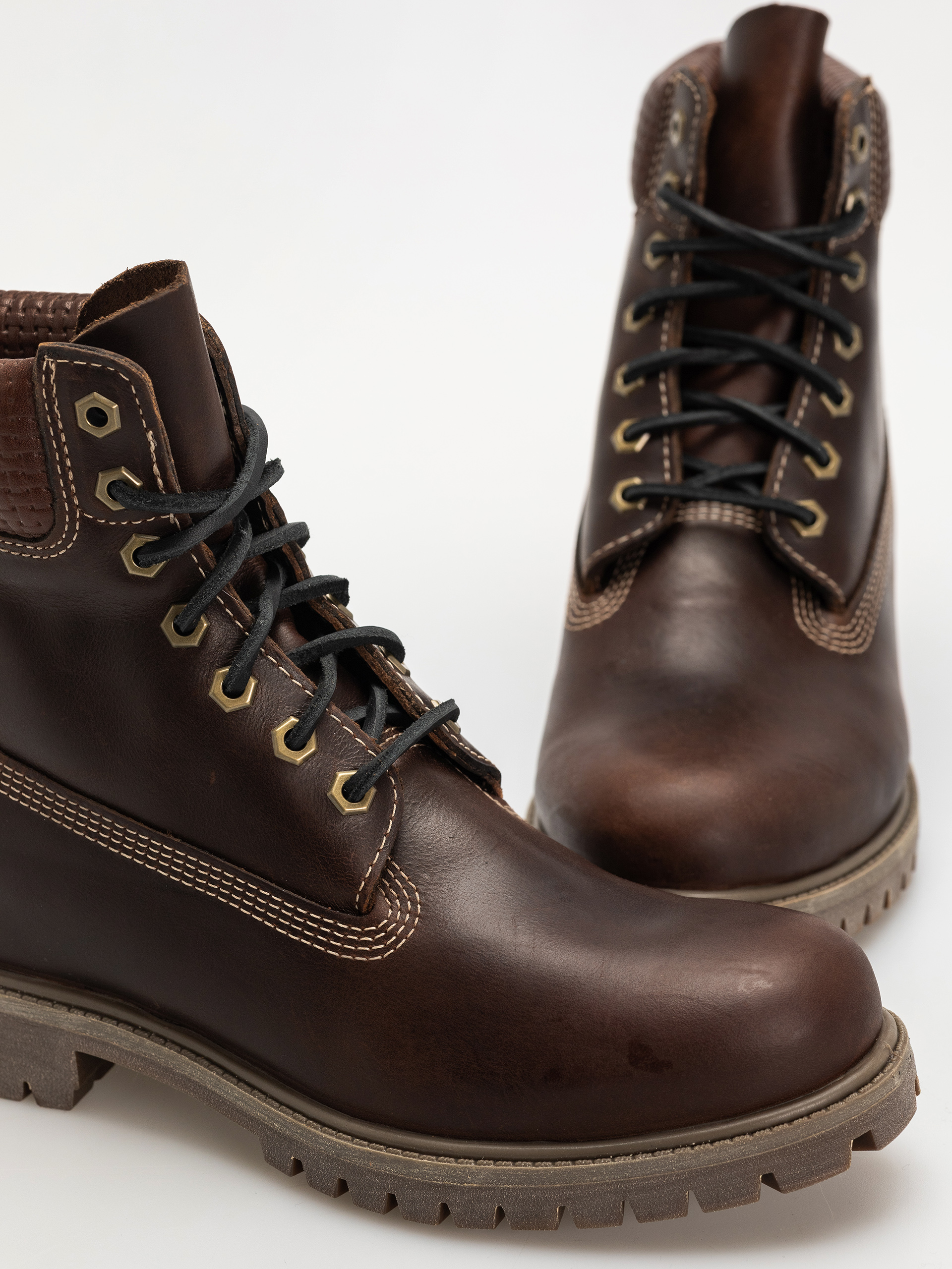 Timberland Premium 6 Inch Téli cipők (md brown full grain w blk)