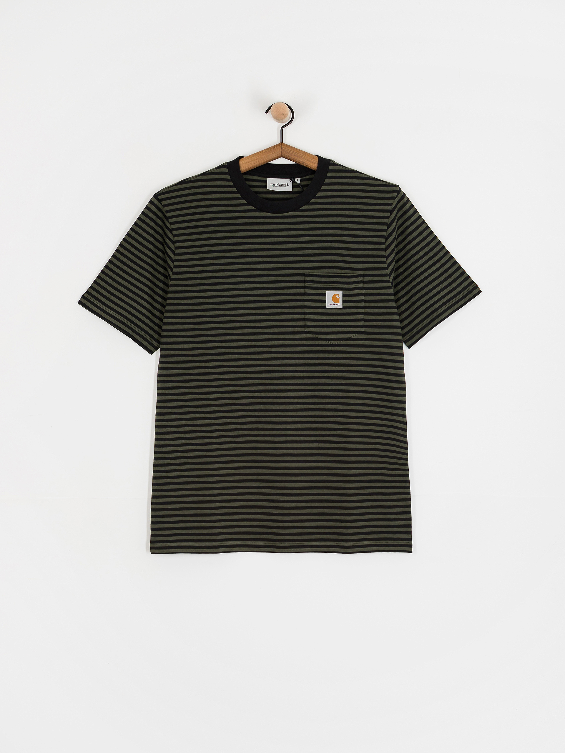 Carhartt WIP Verner Pocket Póló (verner stripe/black/opuntia)