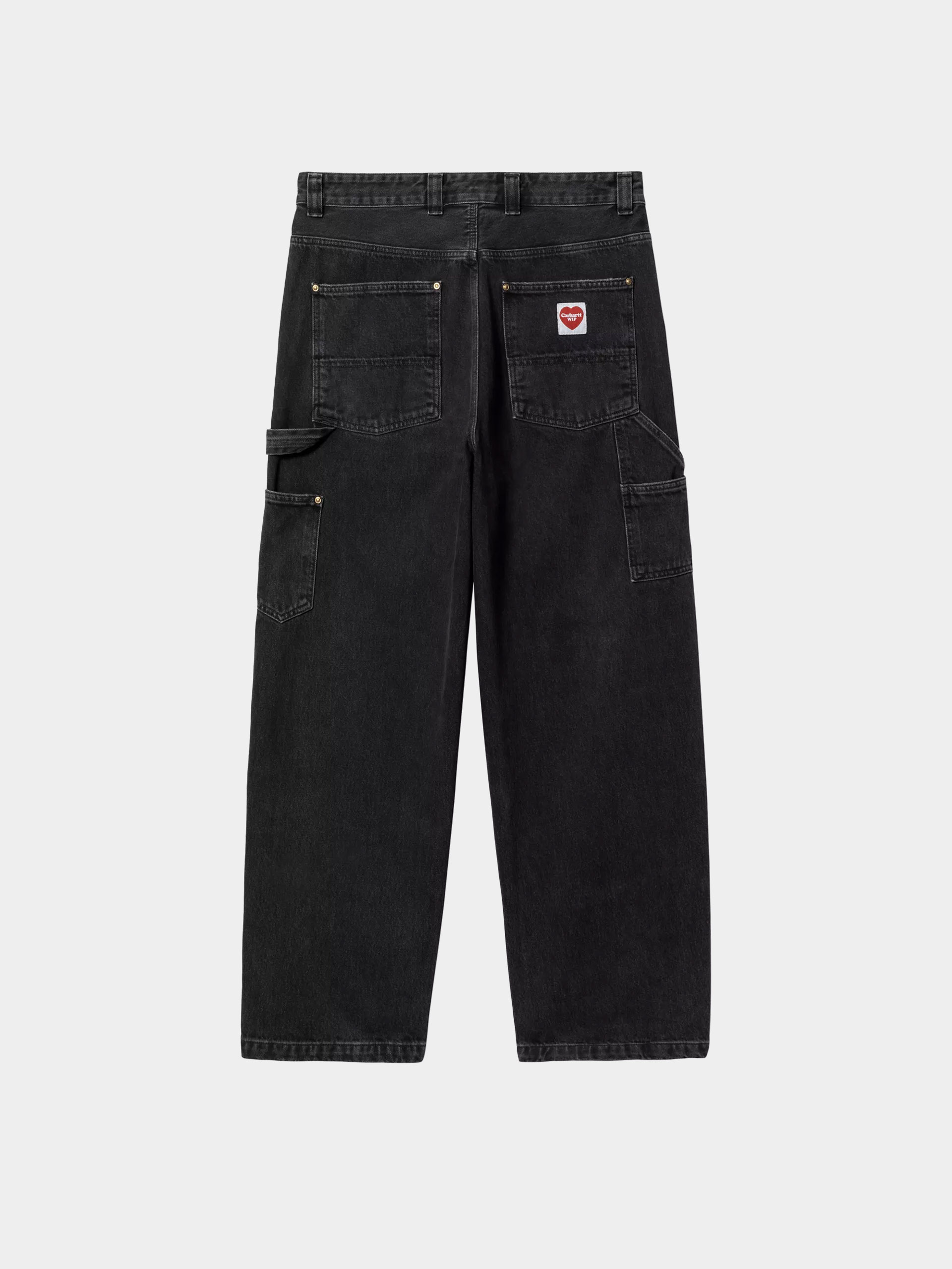 Kisnadrág Carhartt WIP Nash Double Knee (black/stone washed)