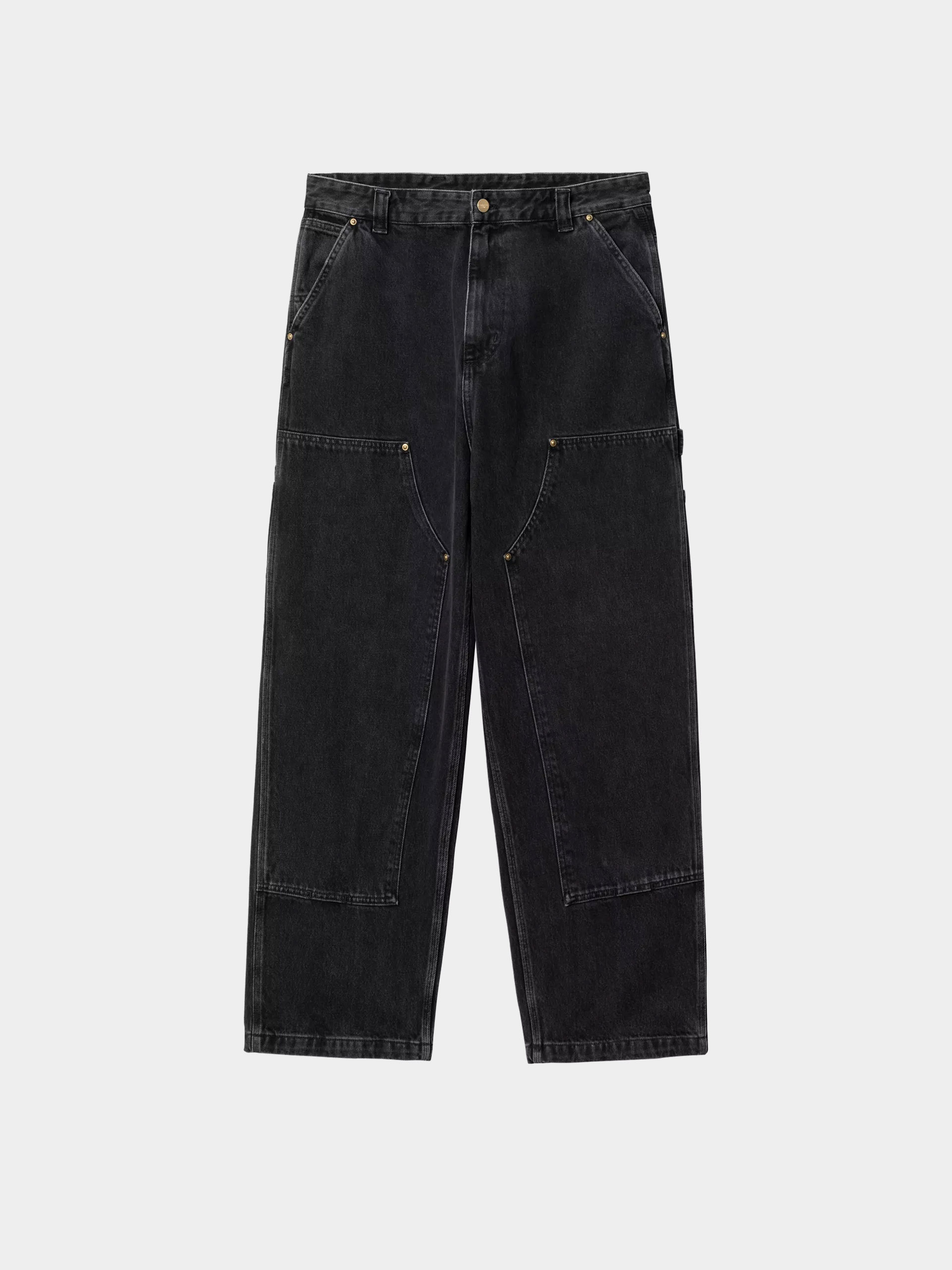 Kisnadrág Carhartt WIP Nash Double Knee (black/stone washed)