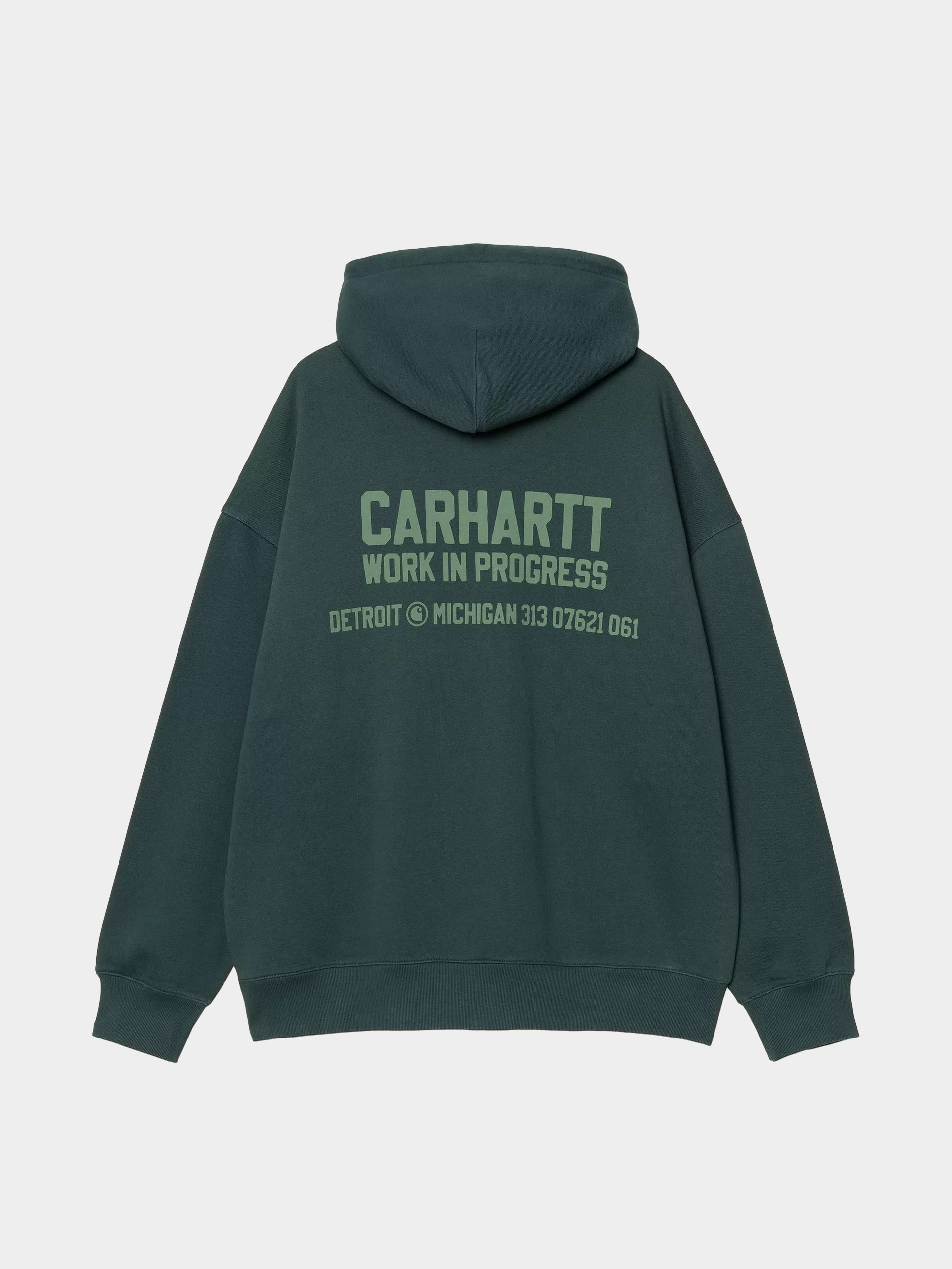 Kapucnis pulóver Carhartt WIP Distance HD (dark fir/stone dyed)