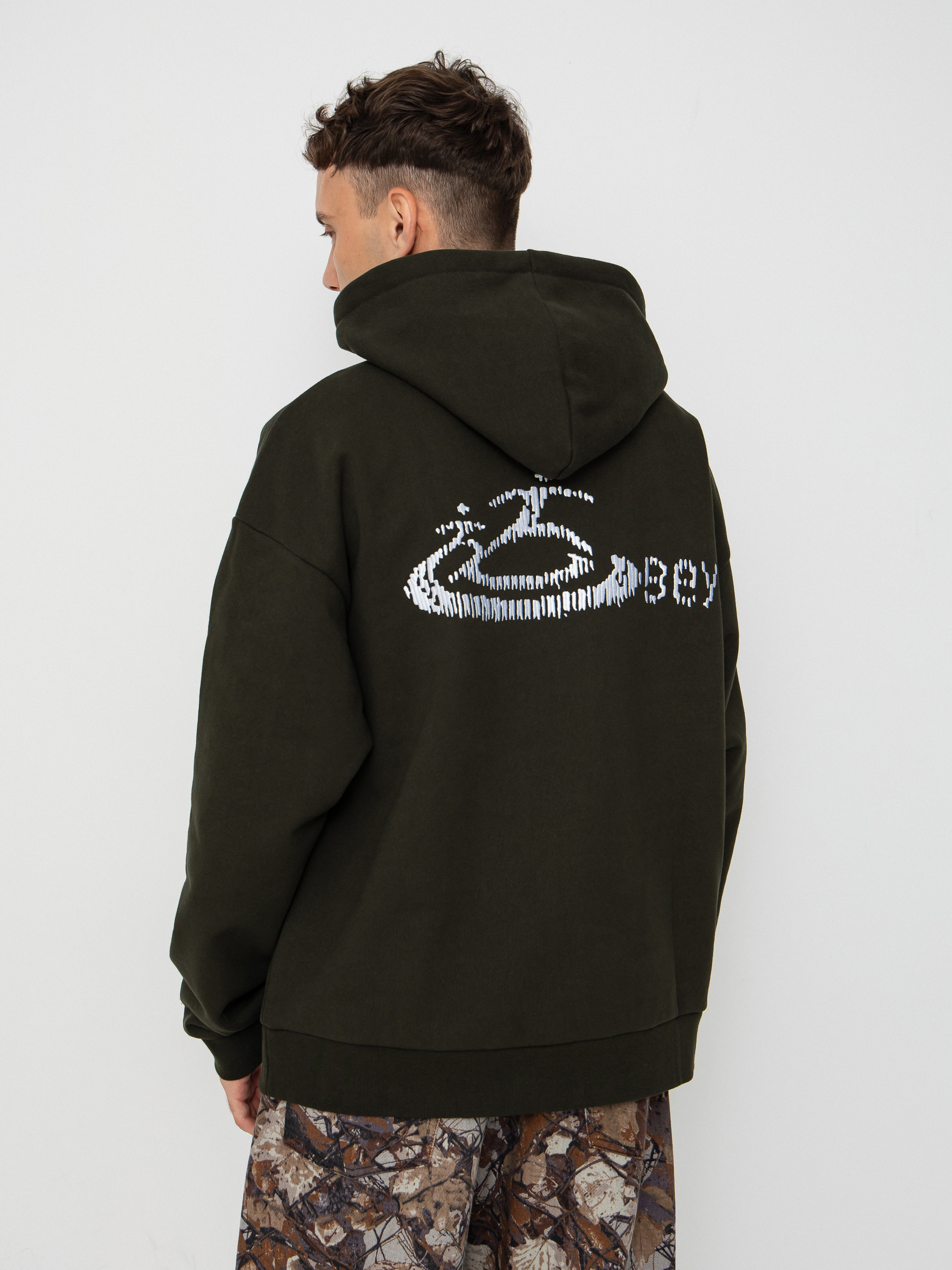 Kapucnis pulóver OBEY Corp Extra Heavy HD (rosin)