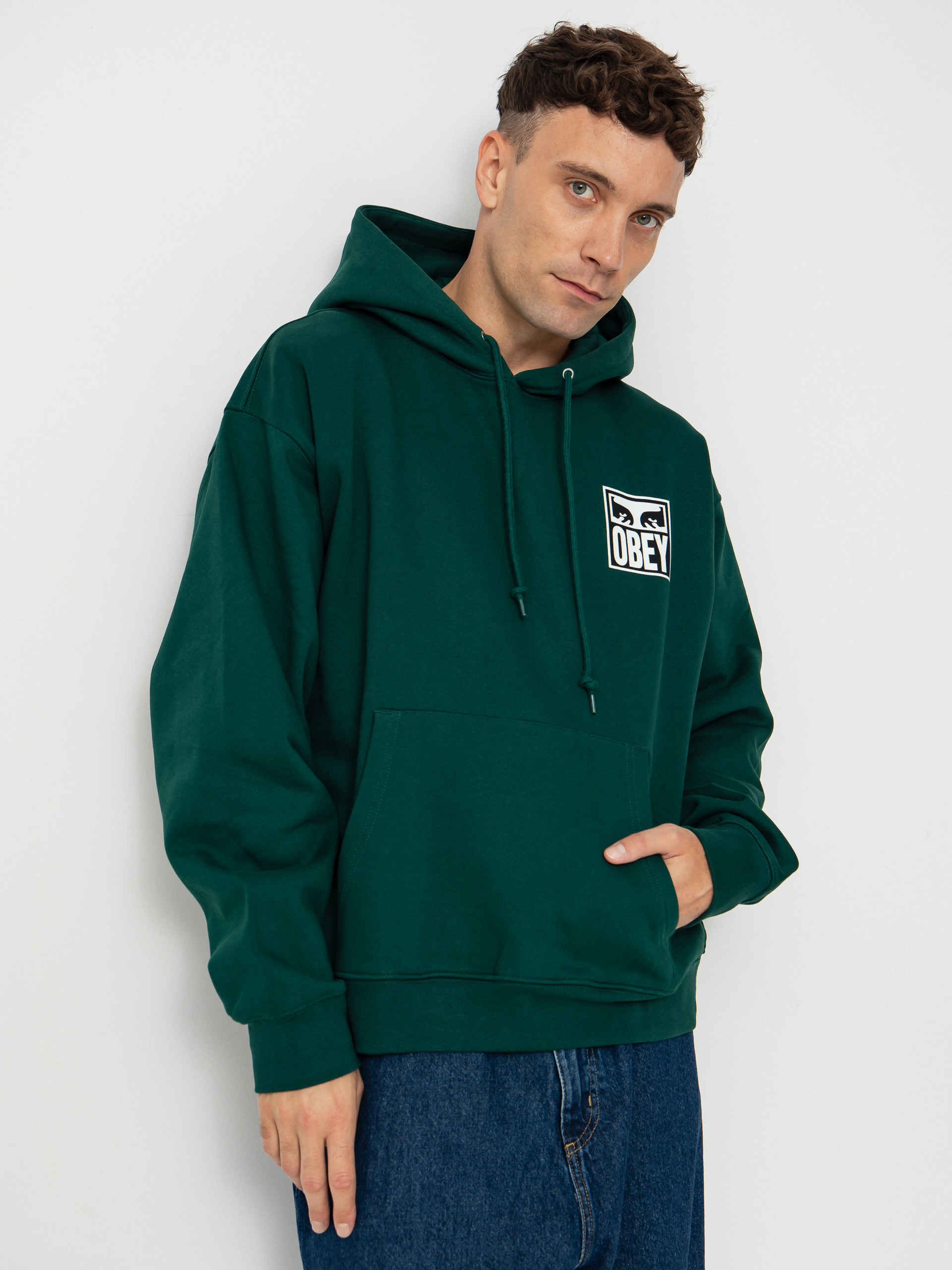 Kapucnis pulóver OBEY Obey Eyes Icon HD (botanical garden)