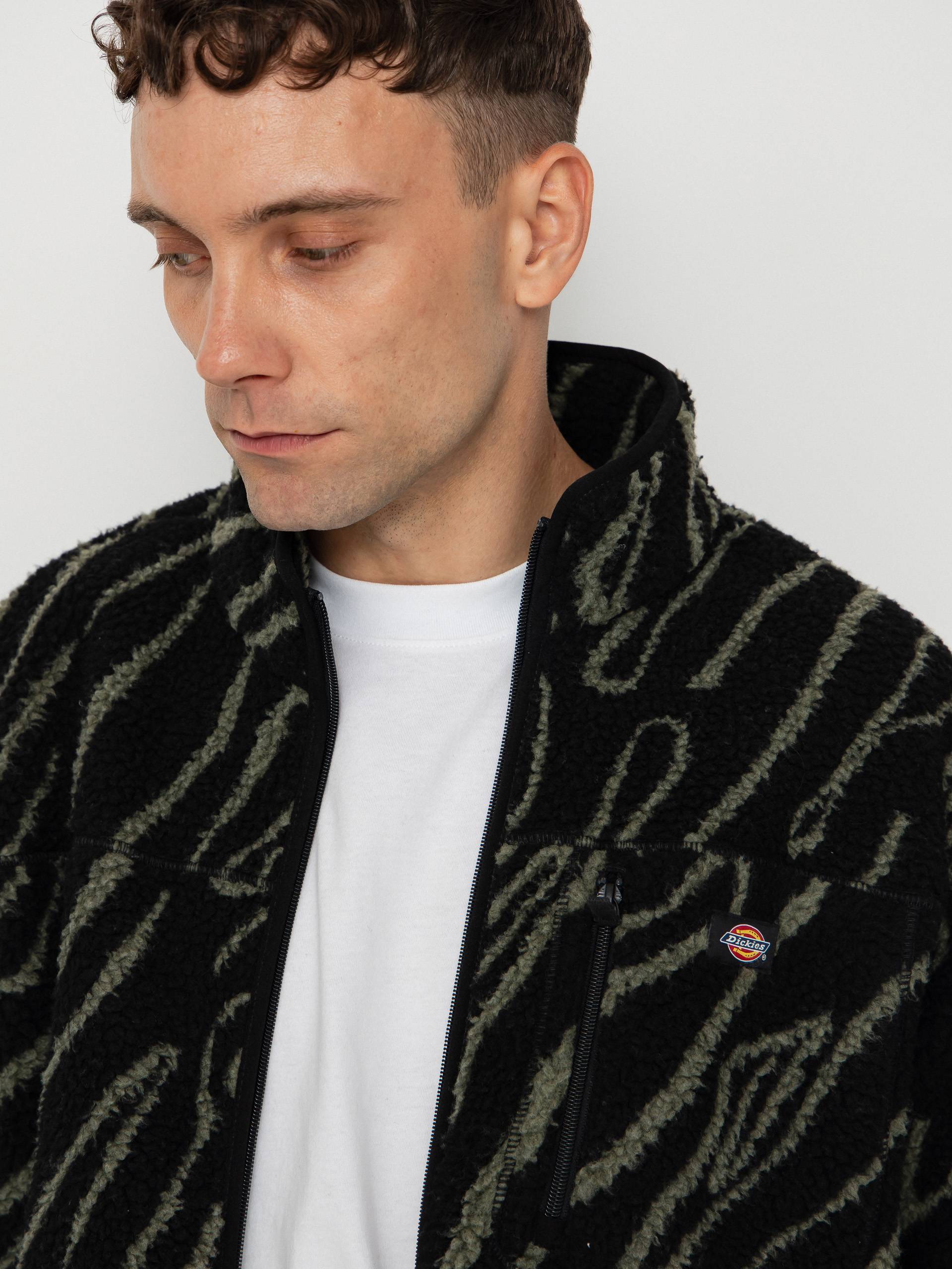 Férfi Dickies Mount Hope Printed Polár pulóver (black)