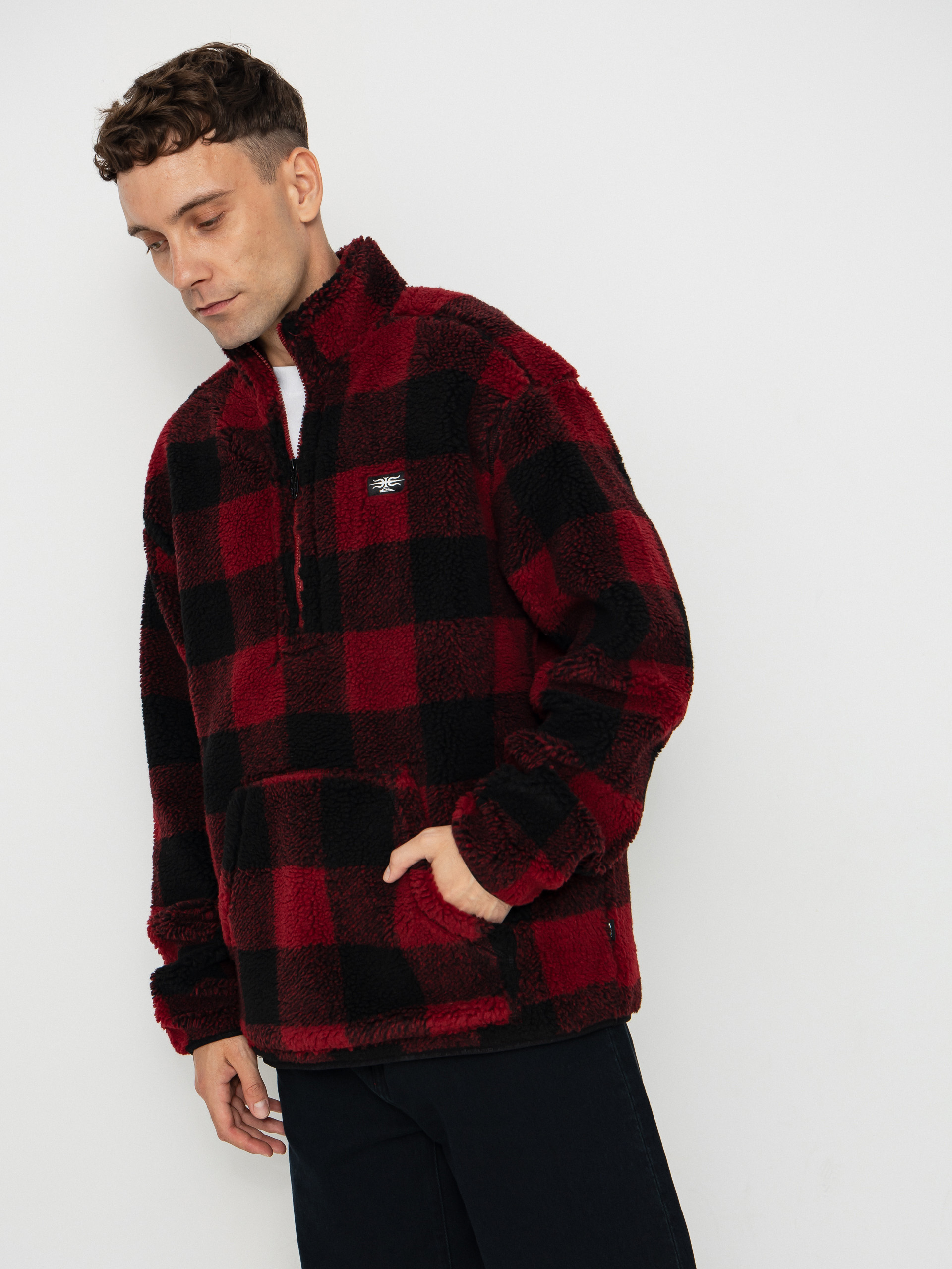 Polu00e1r pulu00f3ver Quiksilver Mercury Woodlands Sherpa (woodlands biking red)