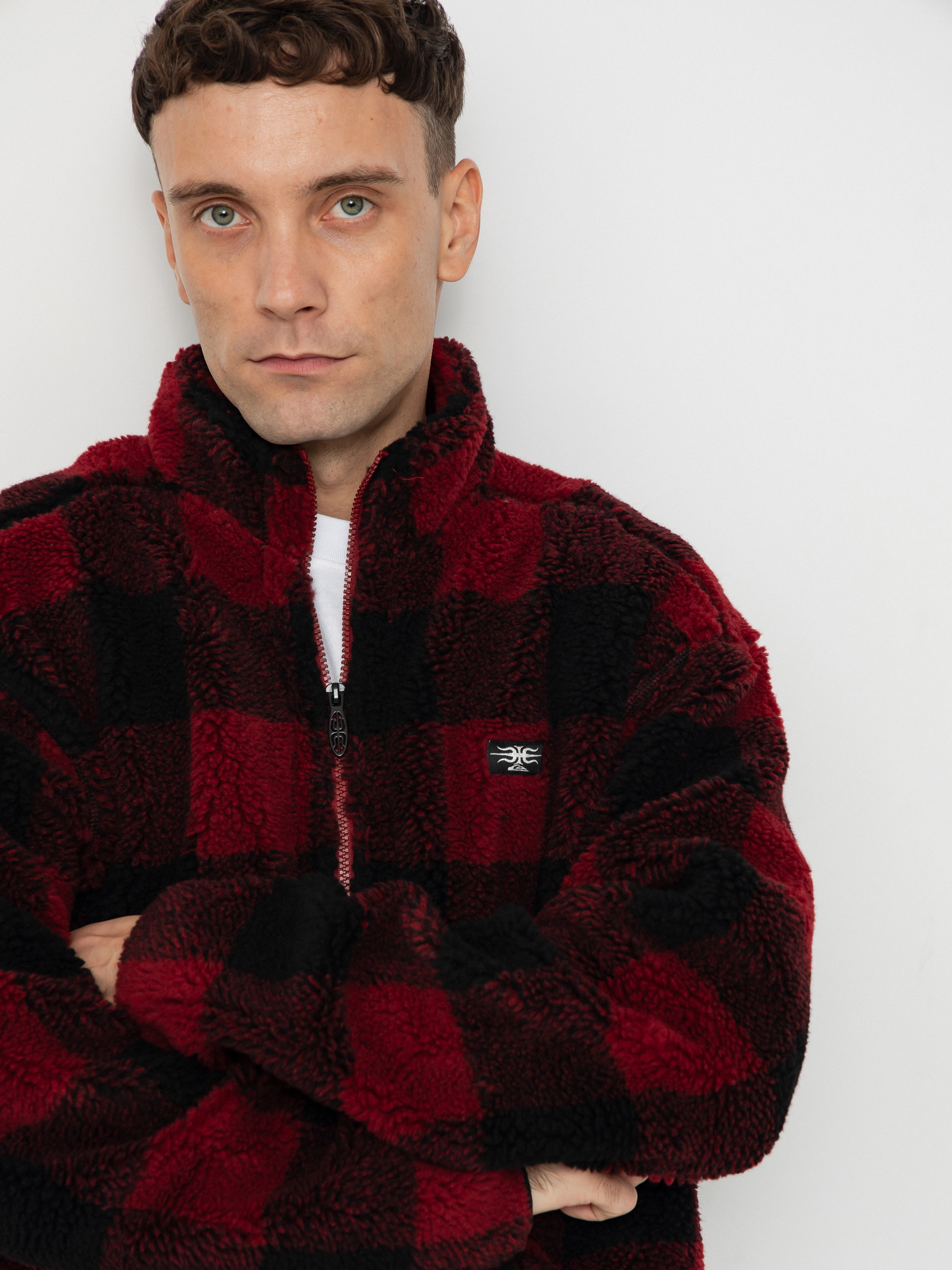 Férfi Polár pulóver Quiksilver Mercury Woodlands Sherpa (woodlands biking red)