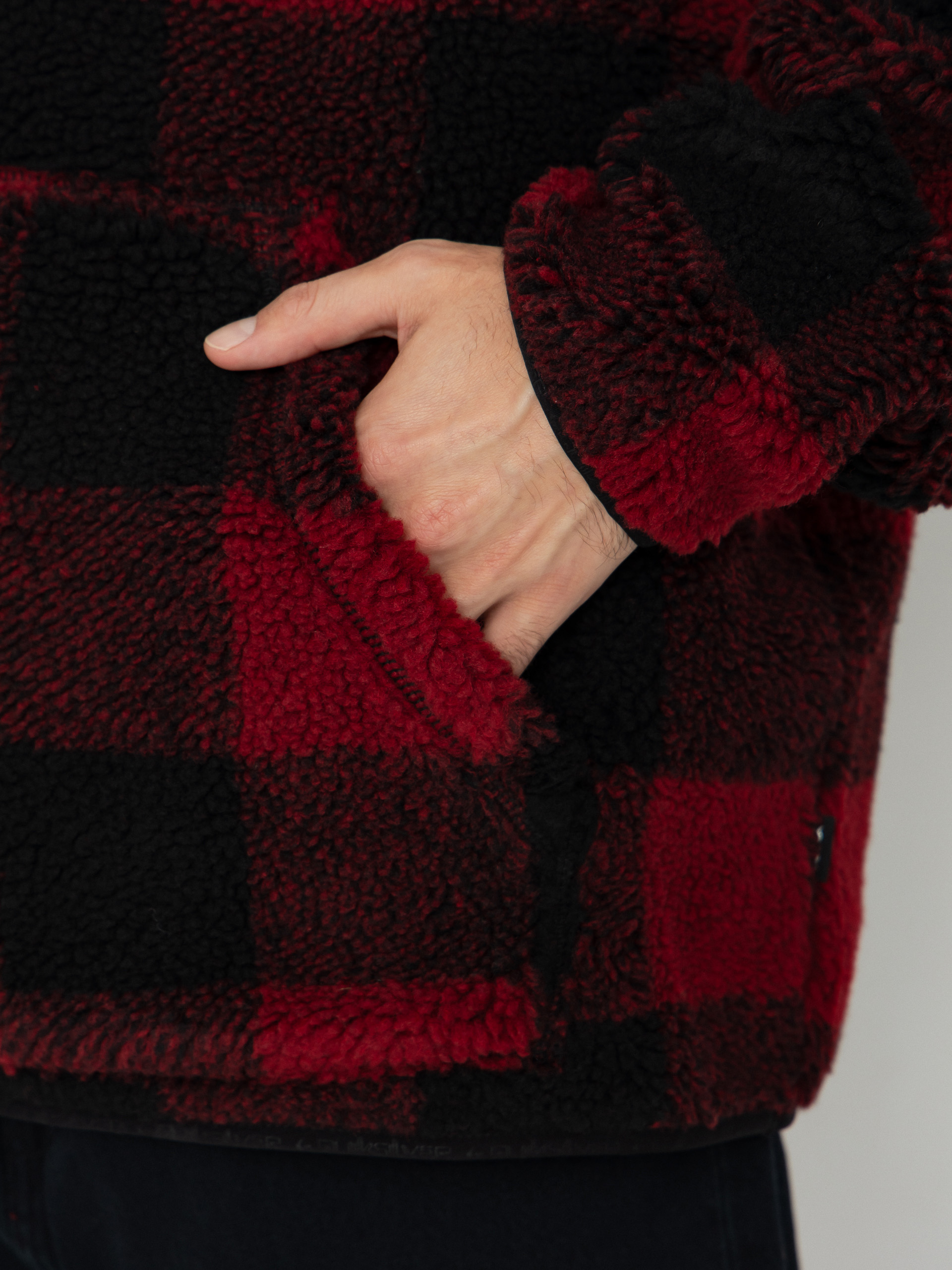 Férfi Polár pulóver Quiksilver Mercury Woodlands Sherpa (woodlands biking red)