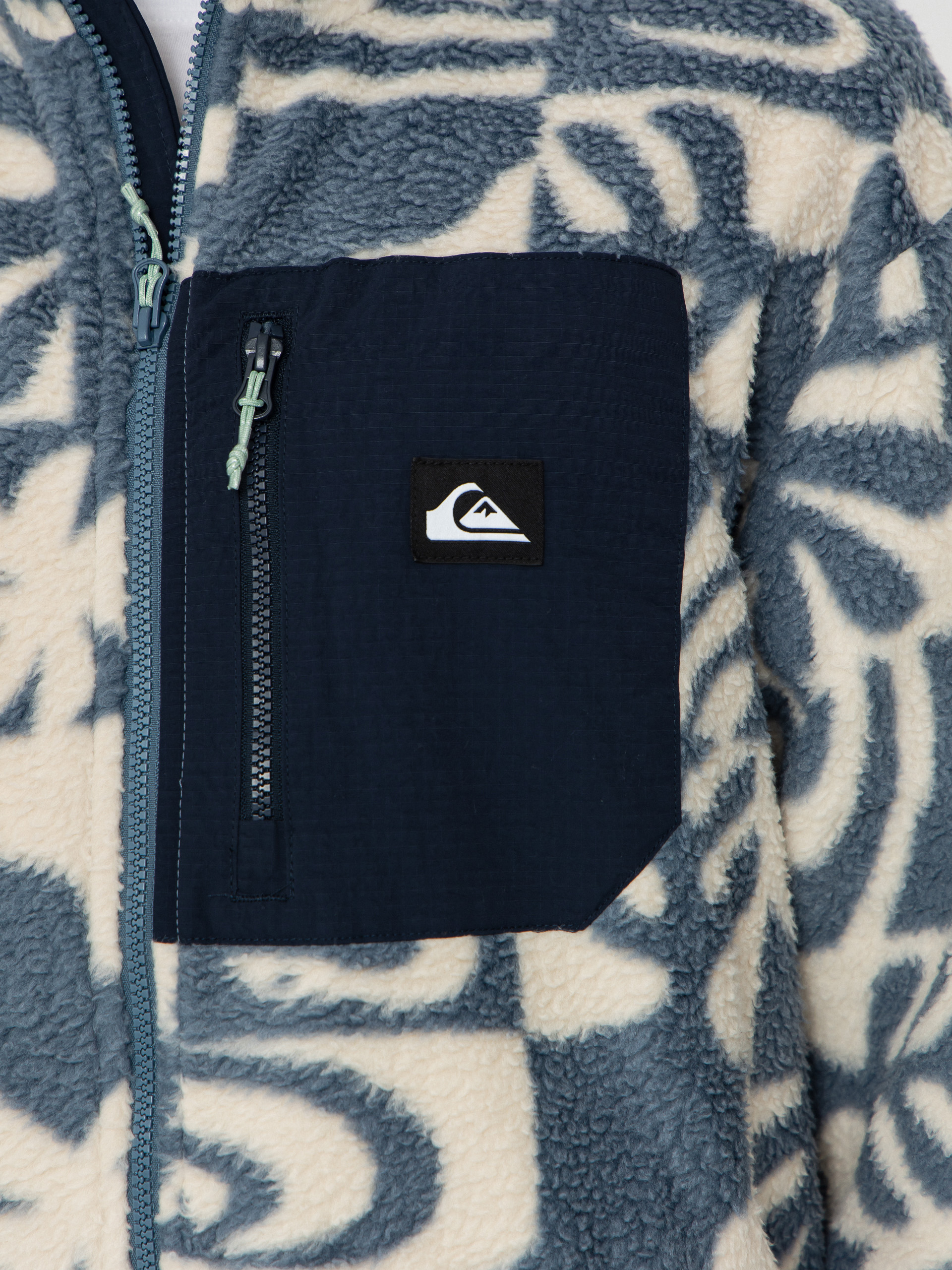 Férfi Polár pulóver Quiksilver Clean Coast FZ (china blue desert checker)