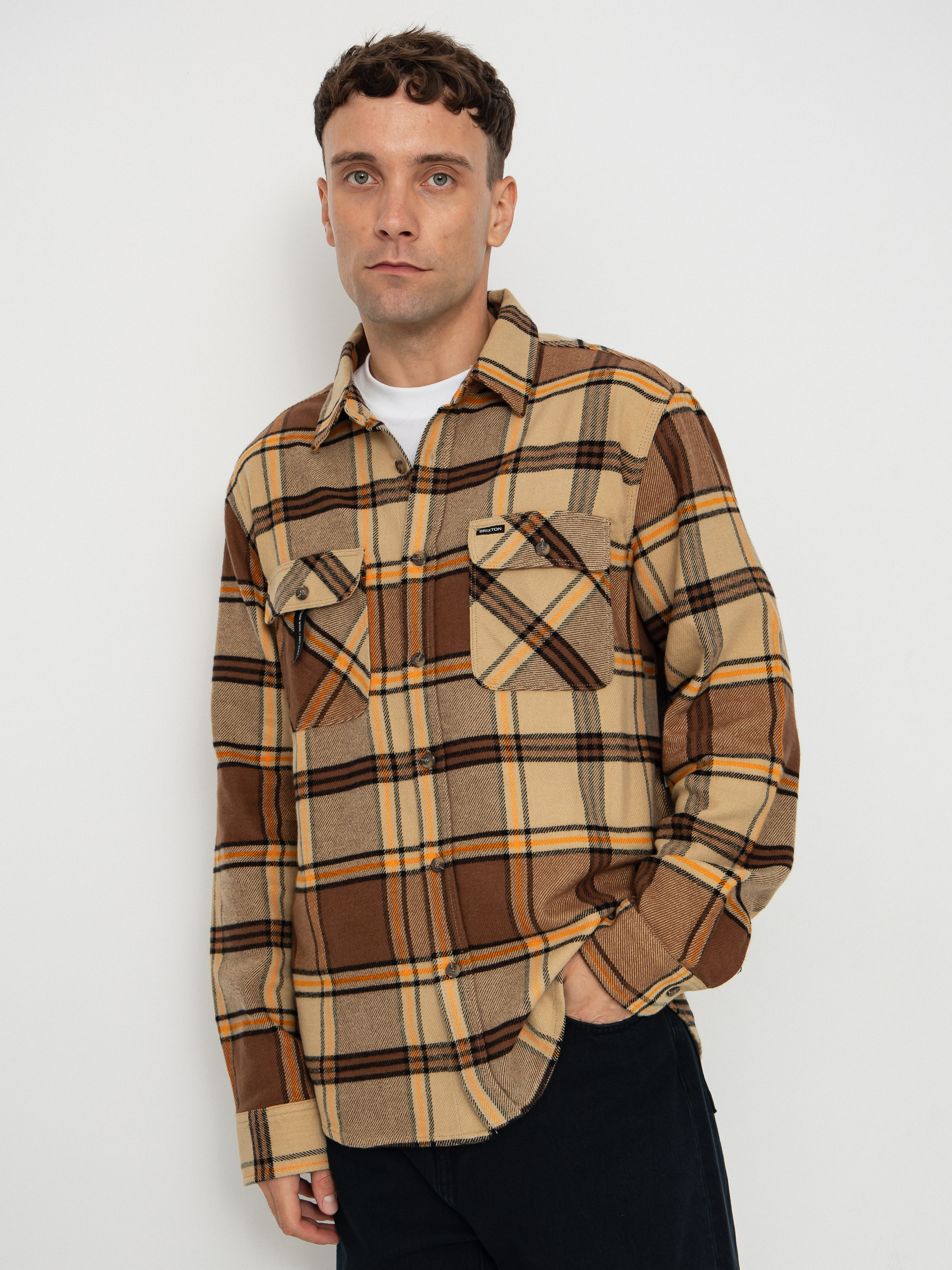 Ing Brixton Bowery Flannel (sand/pinecone/solar orange)