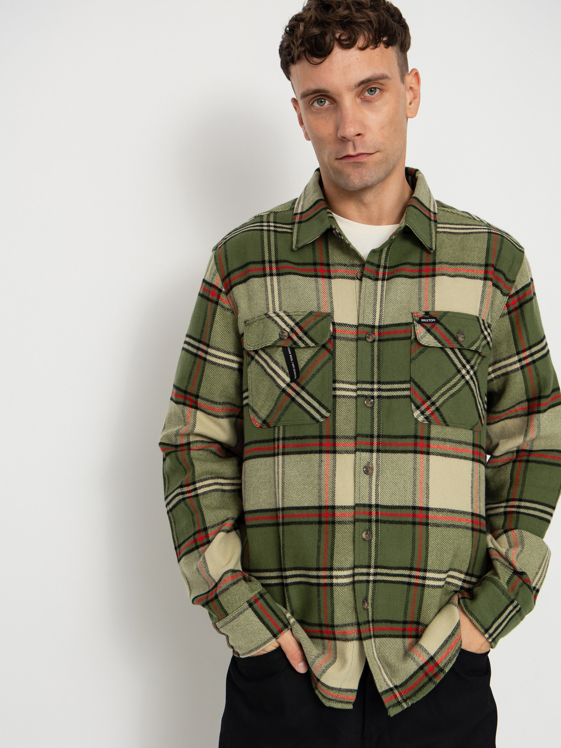 Ing Brixton Bowery Flannel (wild green/elm/adrenaline rush)