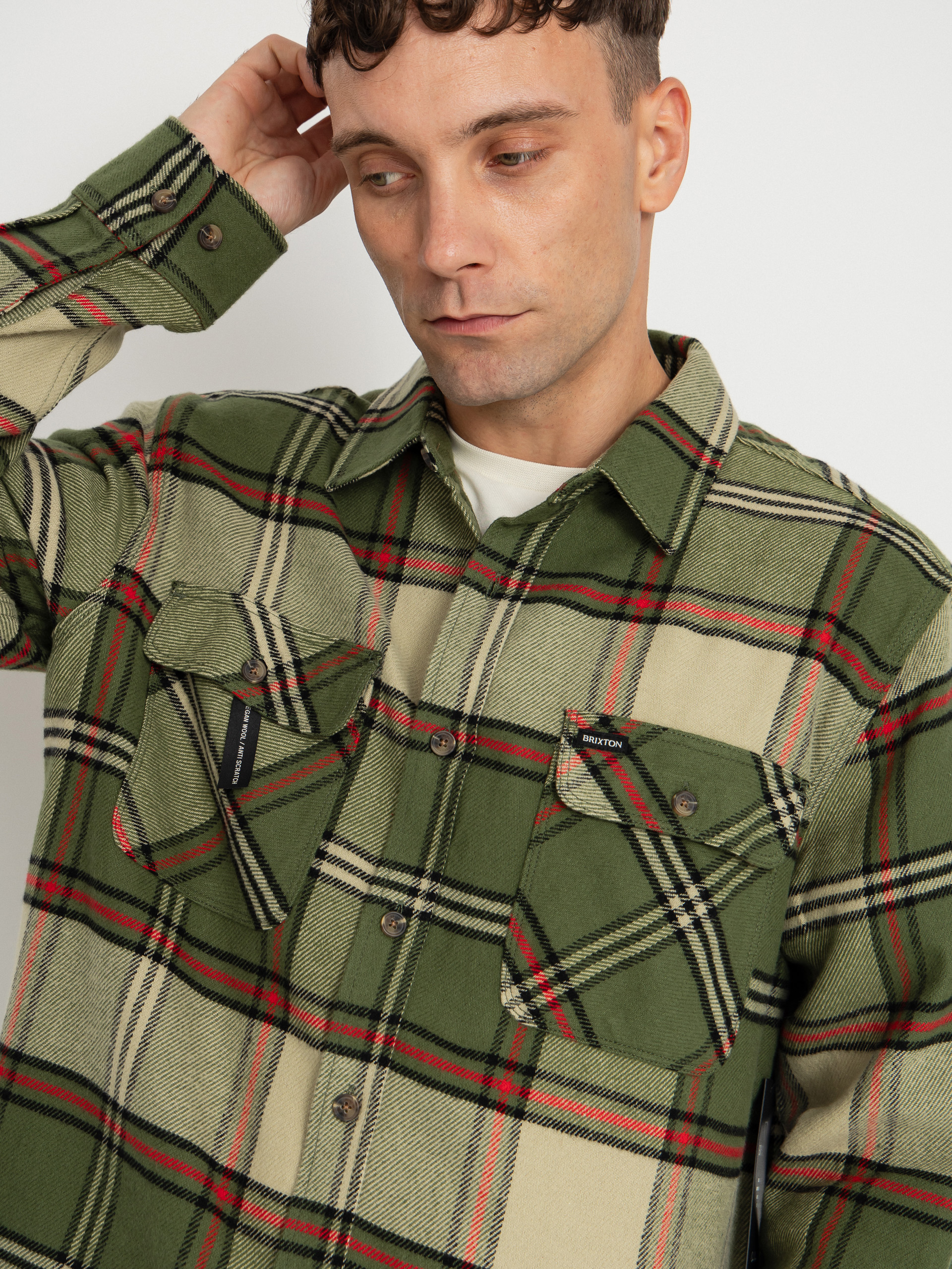 Ing Brixton Bowery Flannel (wild green/elm/adrenaline rush)