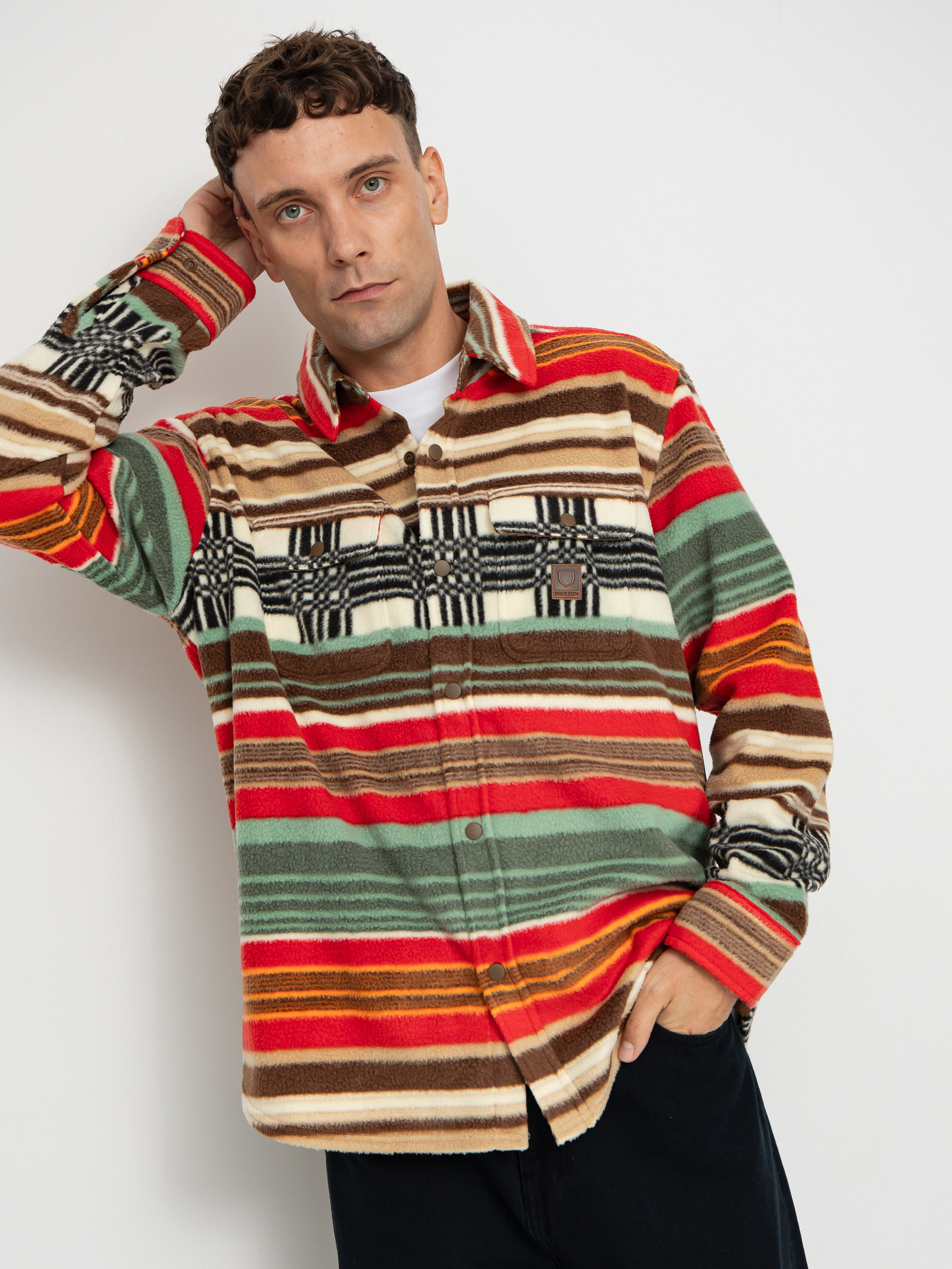 Ing Brixton Bowery Arctic Stretch Flee (multi blanket stripe)