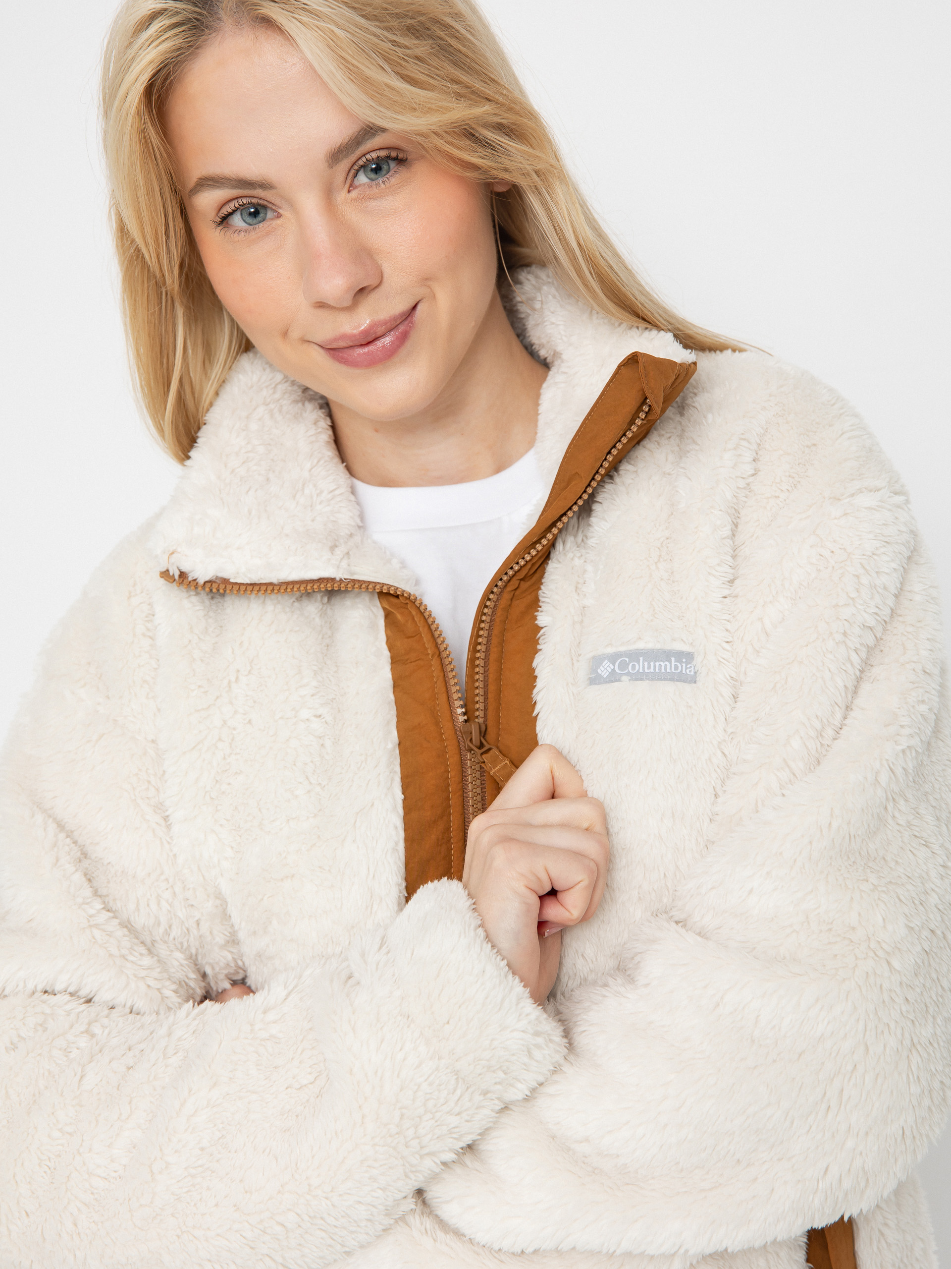 Női Columbia Boundless Discovery Sherpa Full Zip II Polár pulóver (chalk/camel brown)