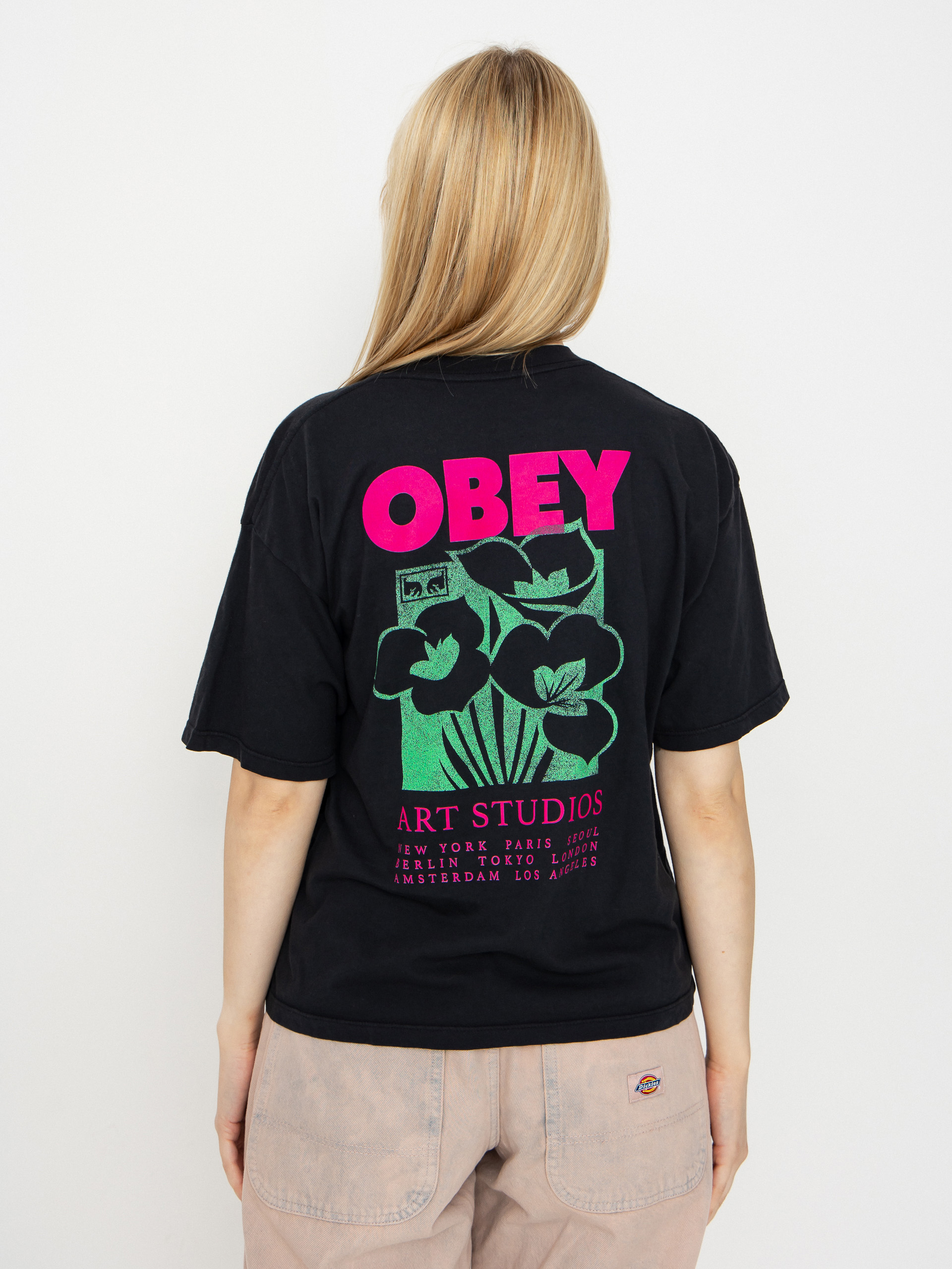 Póló OBEY Obey Art Studio Flowers Wmn (digital black)