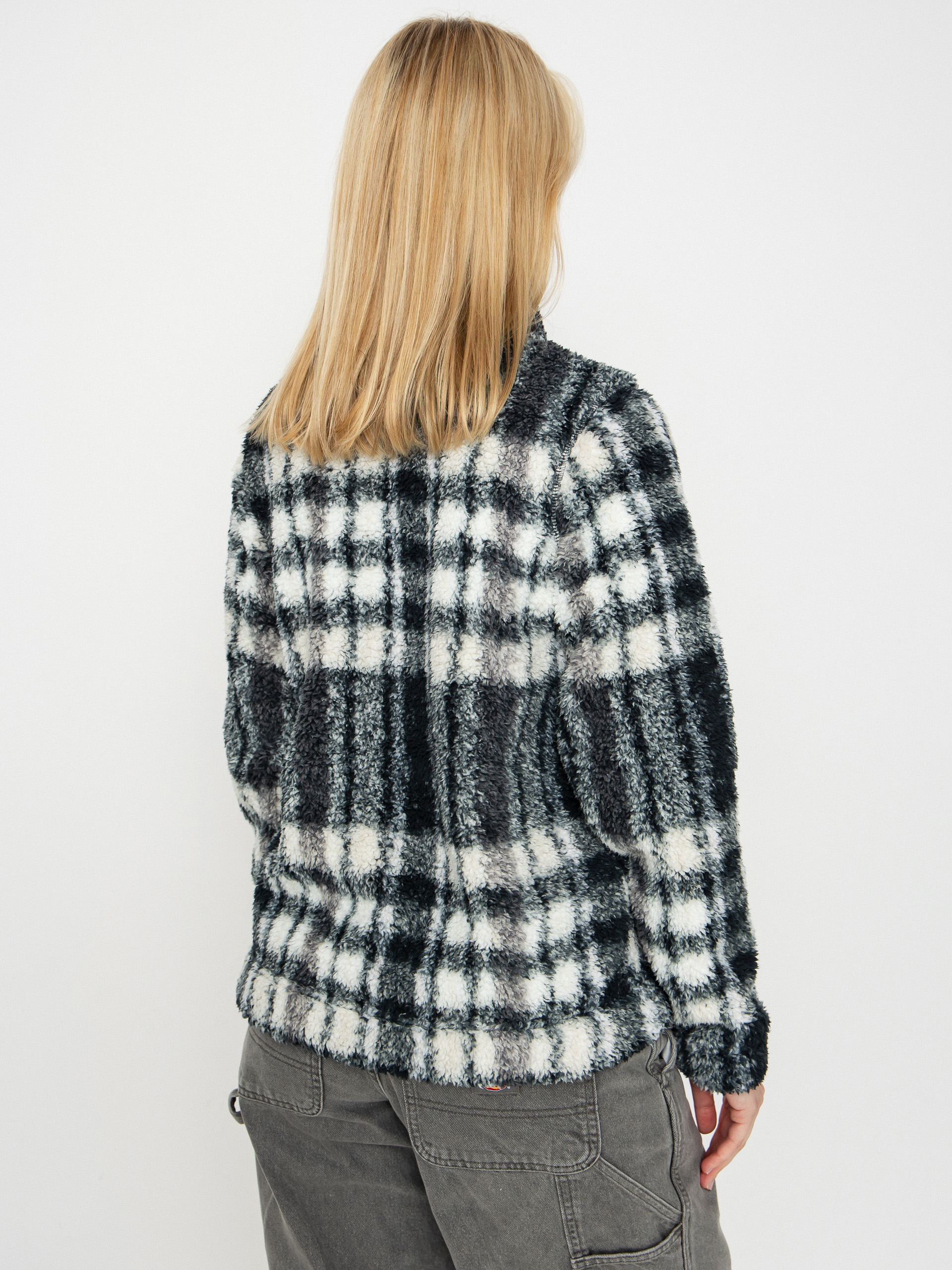 Női Columbia West Bend 1/4 Zip II Polár pulóver (black herringplaid)