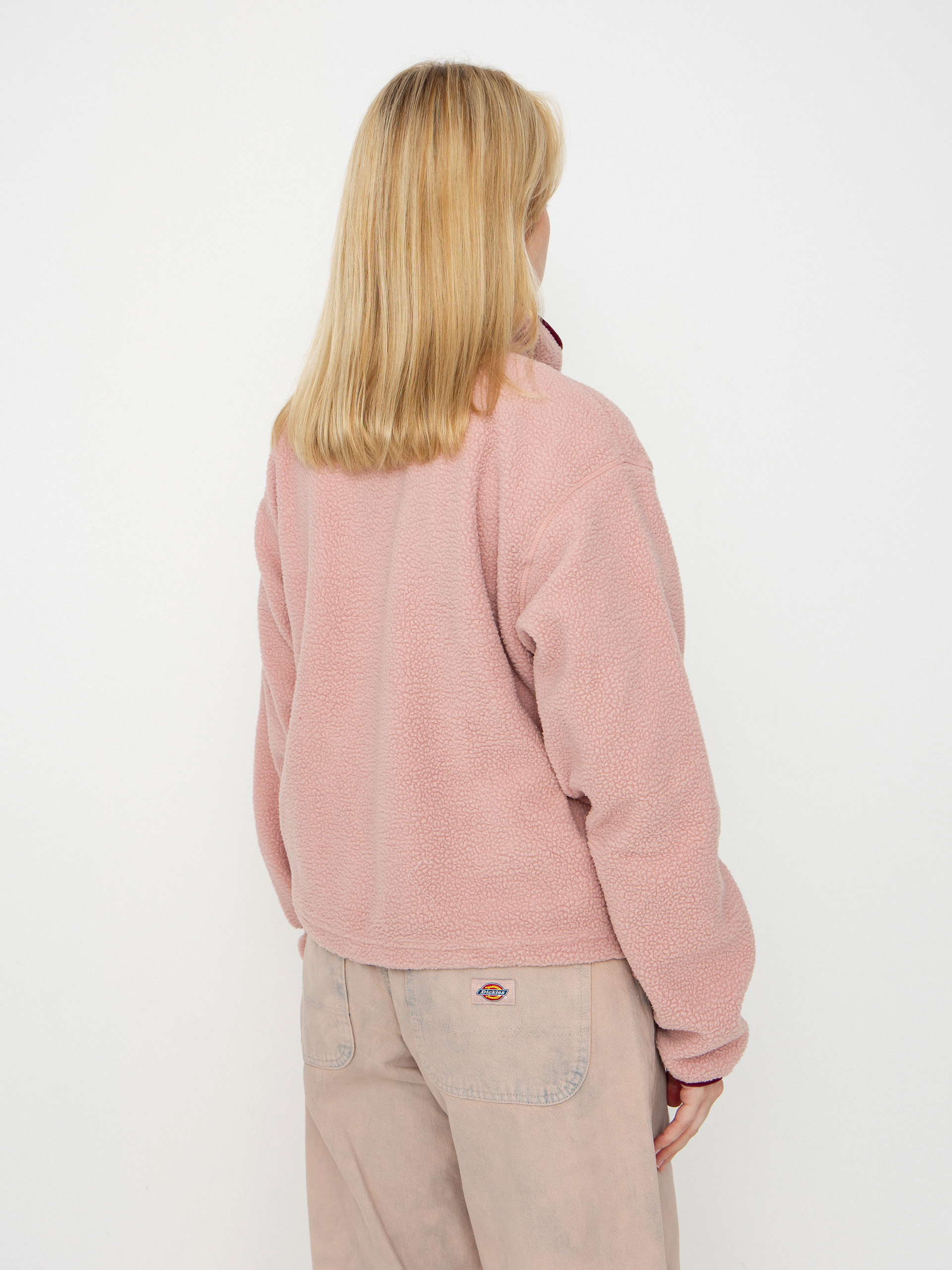 Női Columbia Helvetia II Cropped Half Snap Polár pulóver (eraser pink/fig/rich wine)