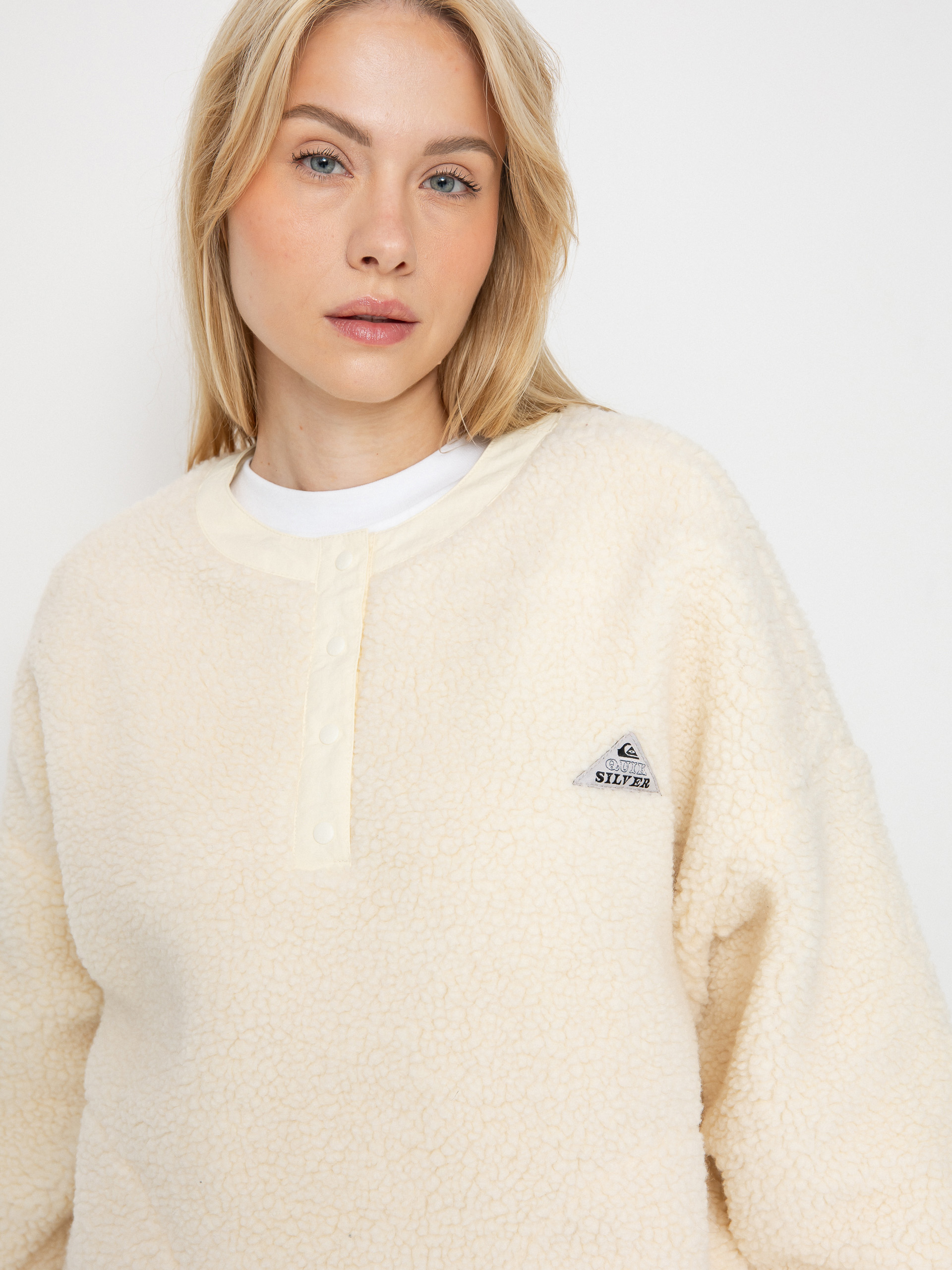 Női Polár pulóver Quiksilver Barranco Crew (snow white)