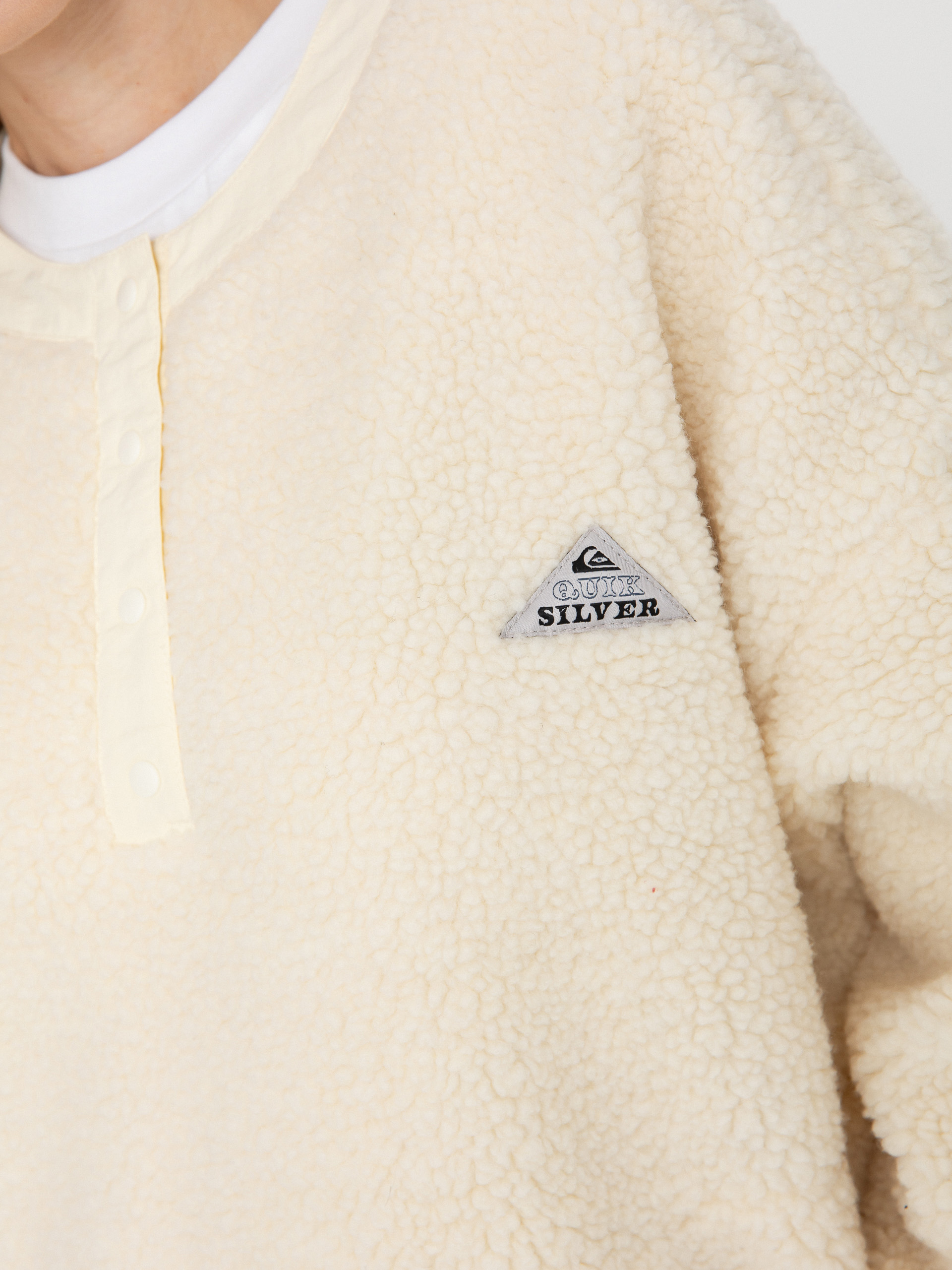Női Polár pulóver Quiksilver Barranco Crew (snow white)