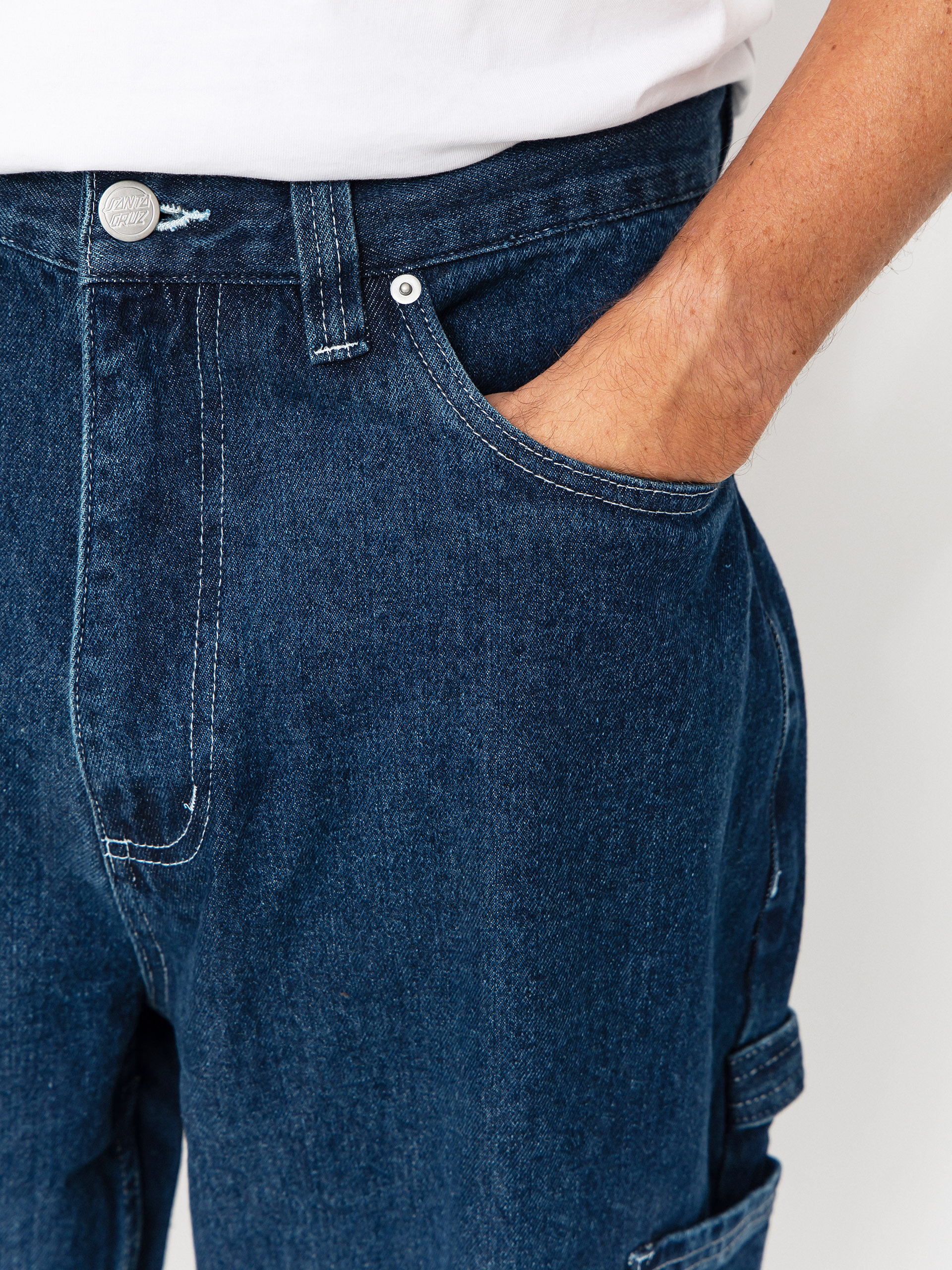 Kisnadrág Santa Cruz Carpenter (dark denim/white)