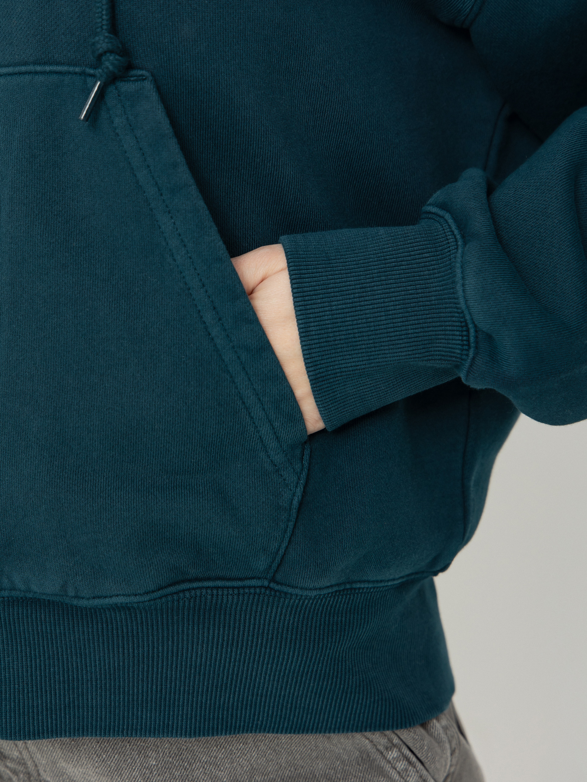 Kapucnis pulóver Carhartt WIP Nelson ZHD Wmn (deep lagoon/garment dyed)