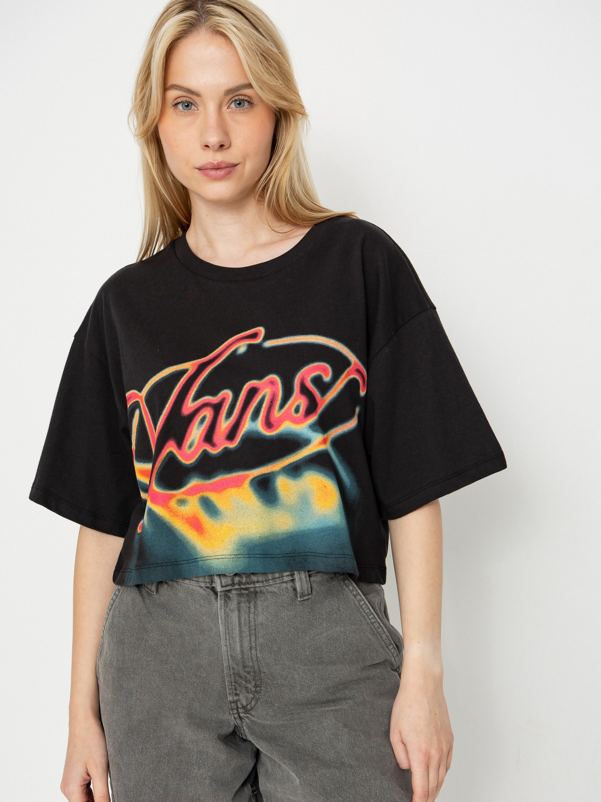 Vans Afterburn Relaxed Crop Wmn Póló (black)