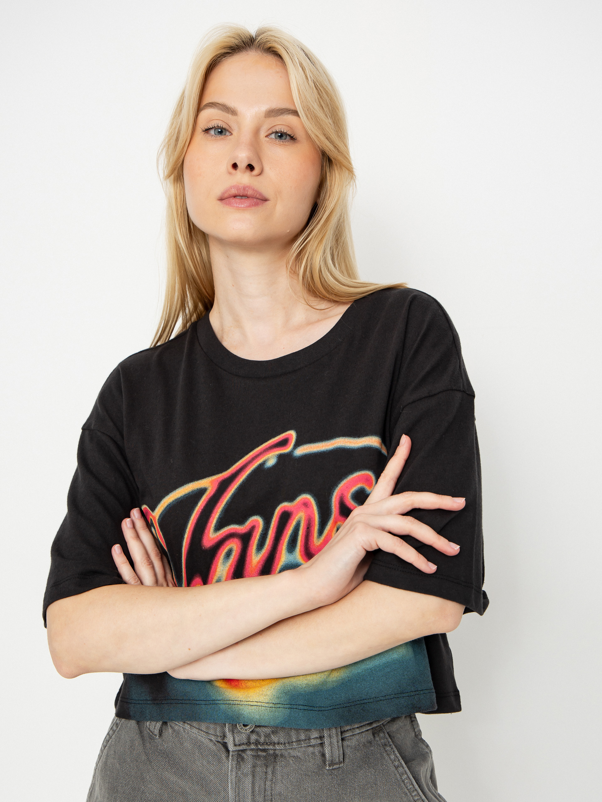 Vans Afterburn Relaxed Crop Wmn Póló (black)