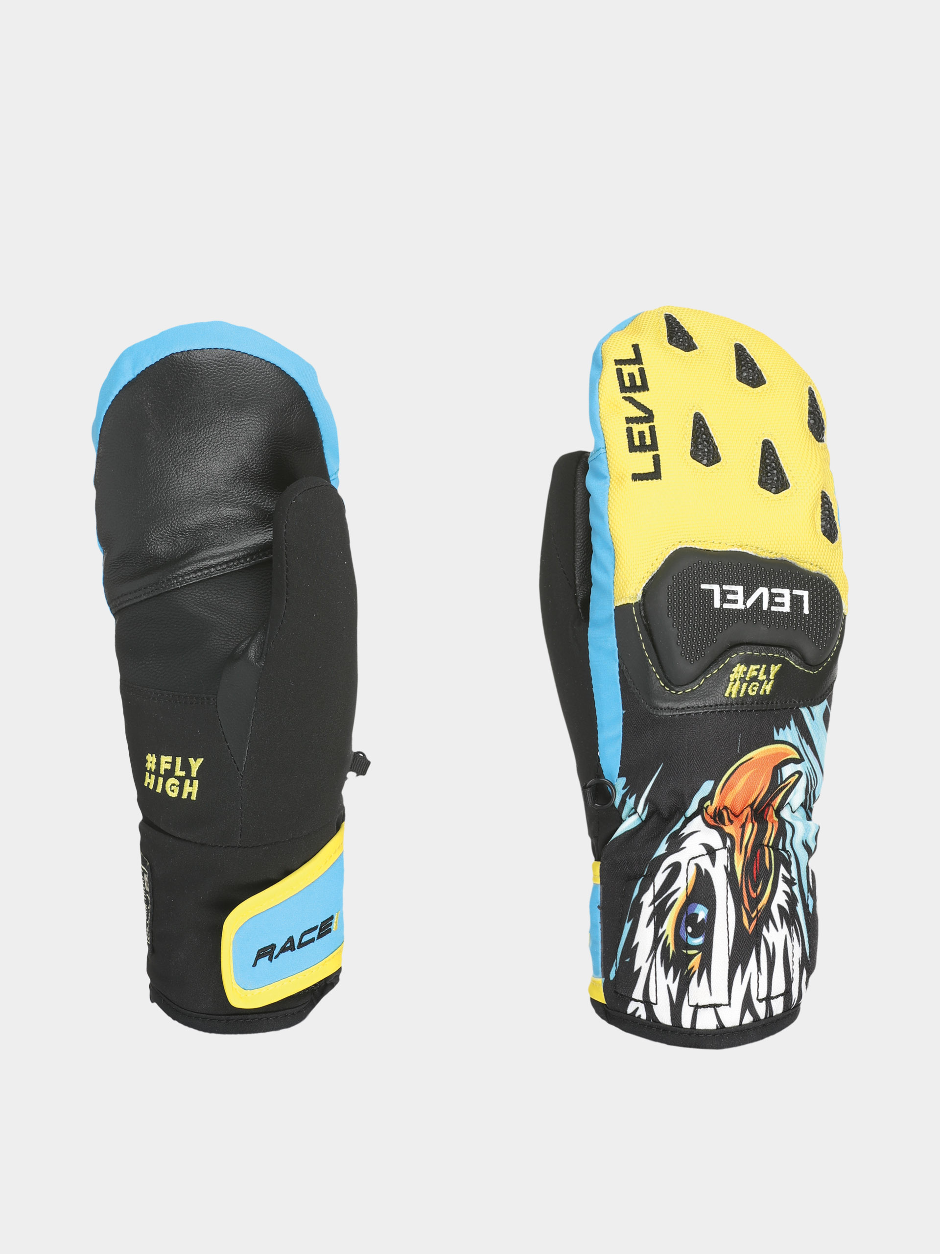 Kesztyu0171 Level Race Jr Mitt JR (yellow blue)