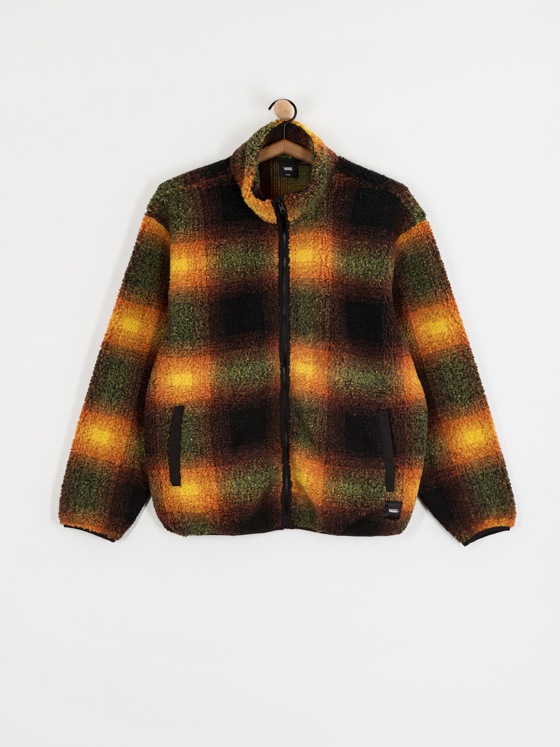 Férfi Vans Heights Sherpa Full Zip Polár pulóver (black/herritage mustard)