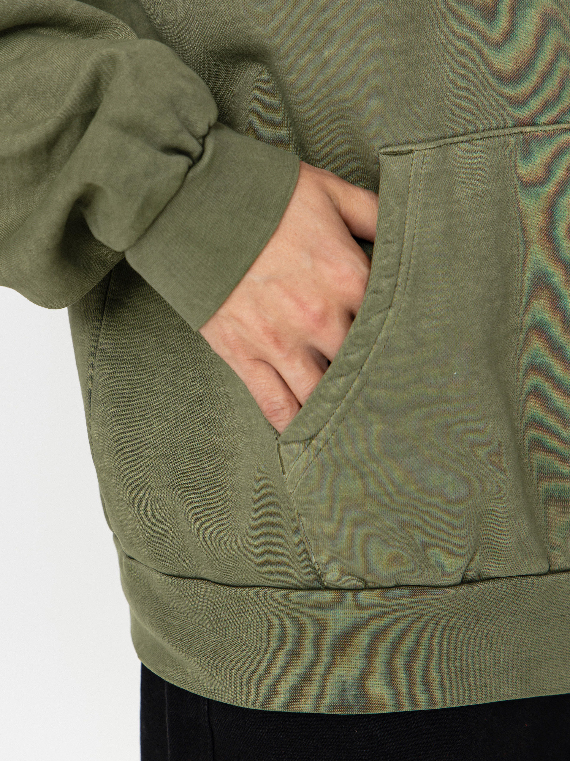 Kapucnis pulóver OBEY Lowercase Pigment HD (pigment deep lichen green)